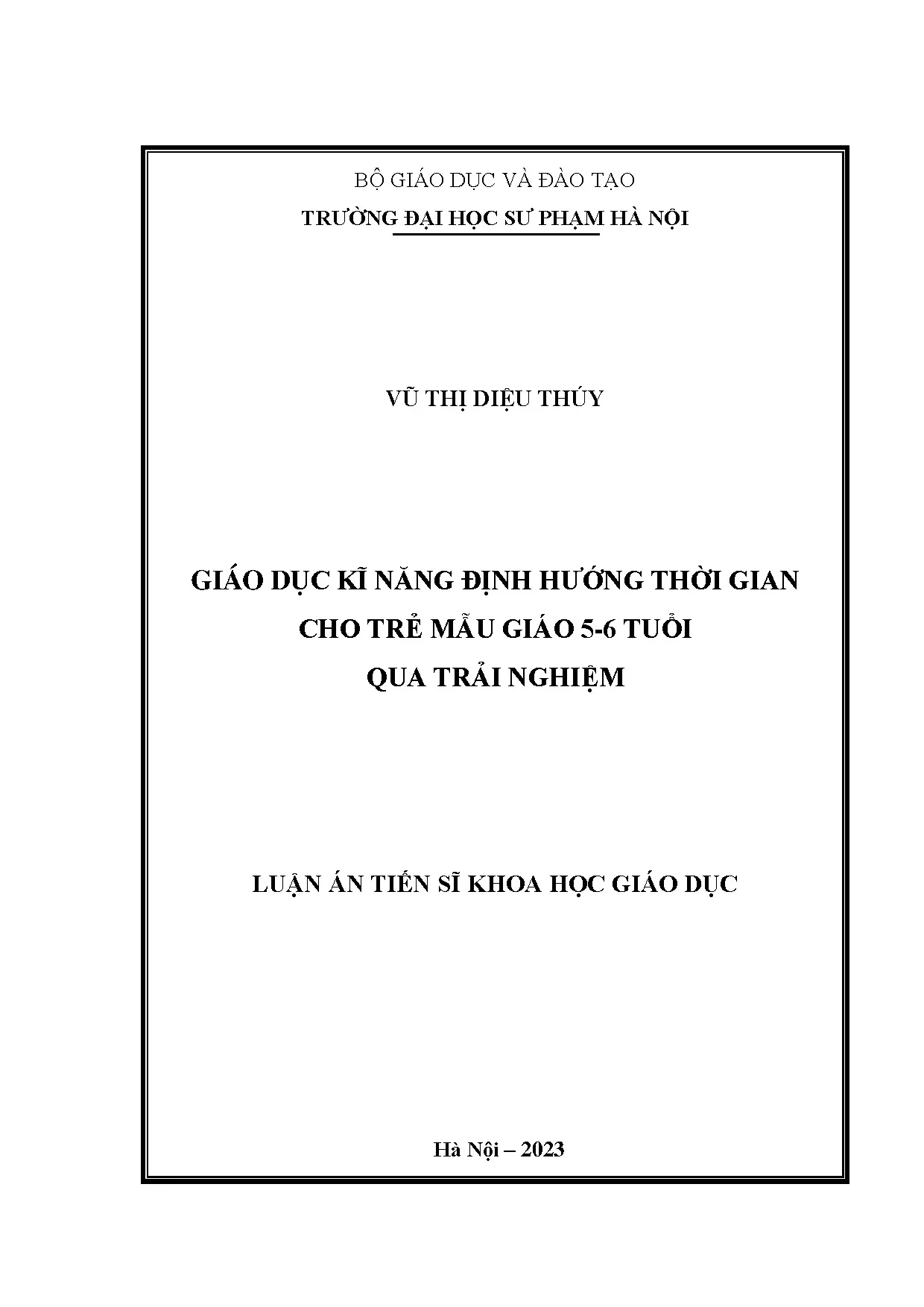 Giáo dục kỹ năng định hướng thời gian cho trẻ 5-6 tuổi