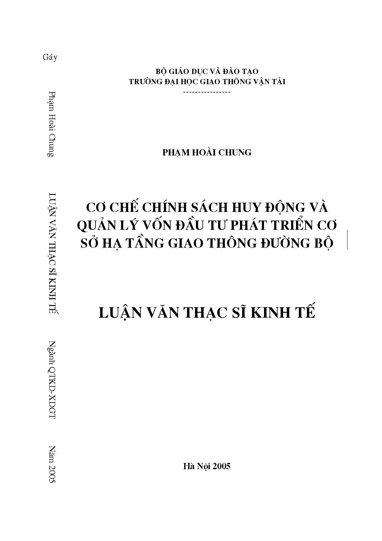Chính sách huy động và quản lý vốn đầu tư hạ tầng giao thông