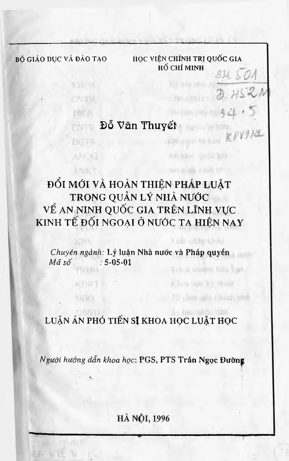 Luận án đối với và hoàn thiện pháp luật trong quản lý nhà nư