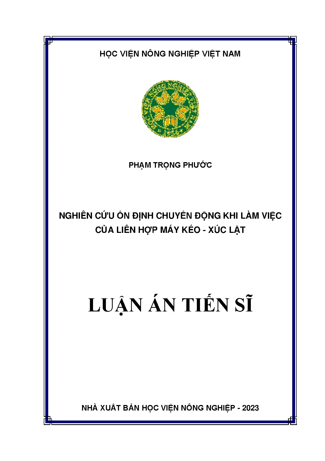 Nghiên cứu ổn định chuyển động máy kéo xúc lật