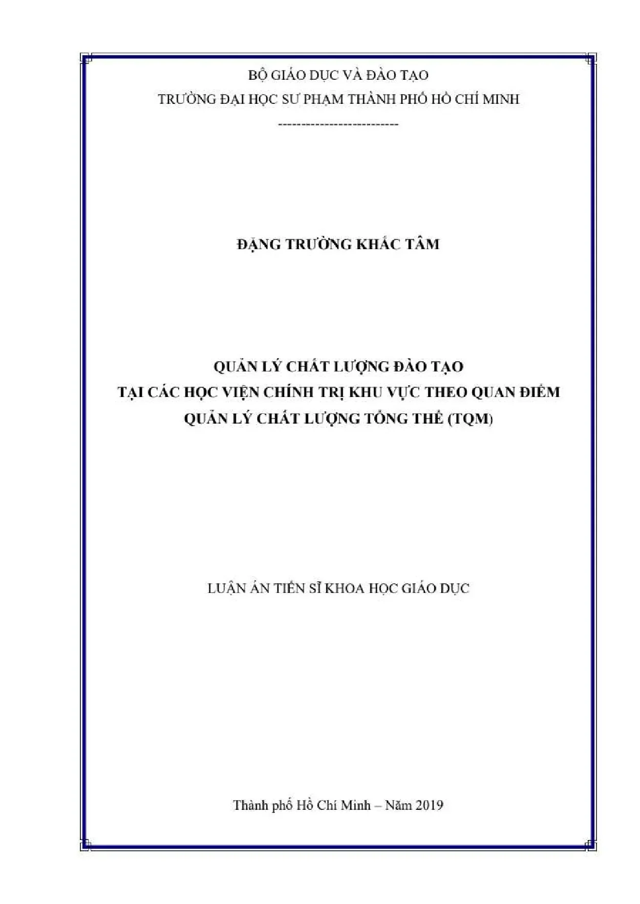 Quản lý chất lượng đào tạo tại các học viện chính trị khu vự