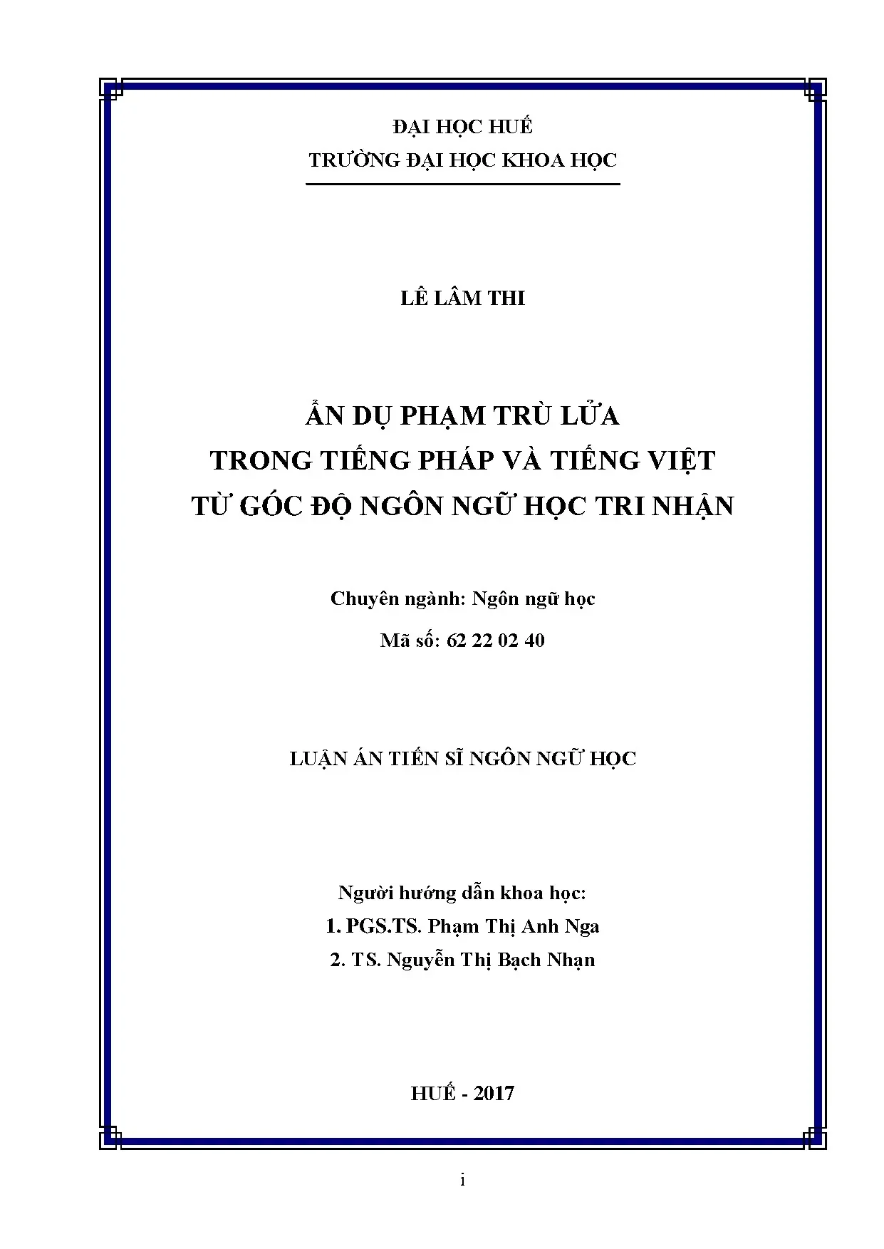 Nghiên cứu ẩn dụ phạm trù lửa trong tiếng Pháp và tiếng Việt