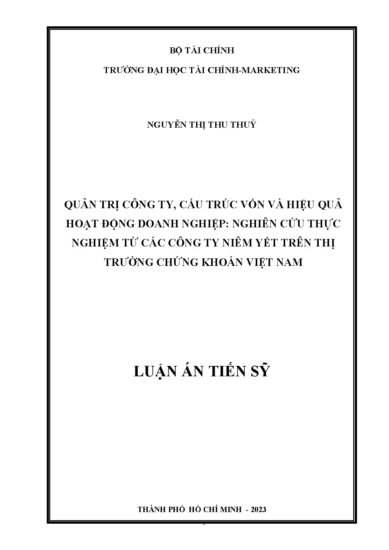 Quản trị công ty, cấu trúc vốn và hiệu quả niêm yết Việt Nam