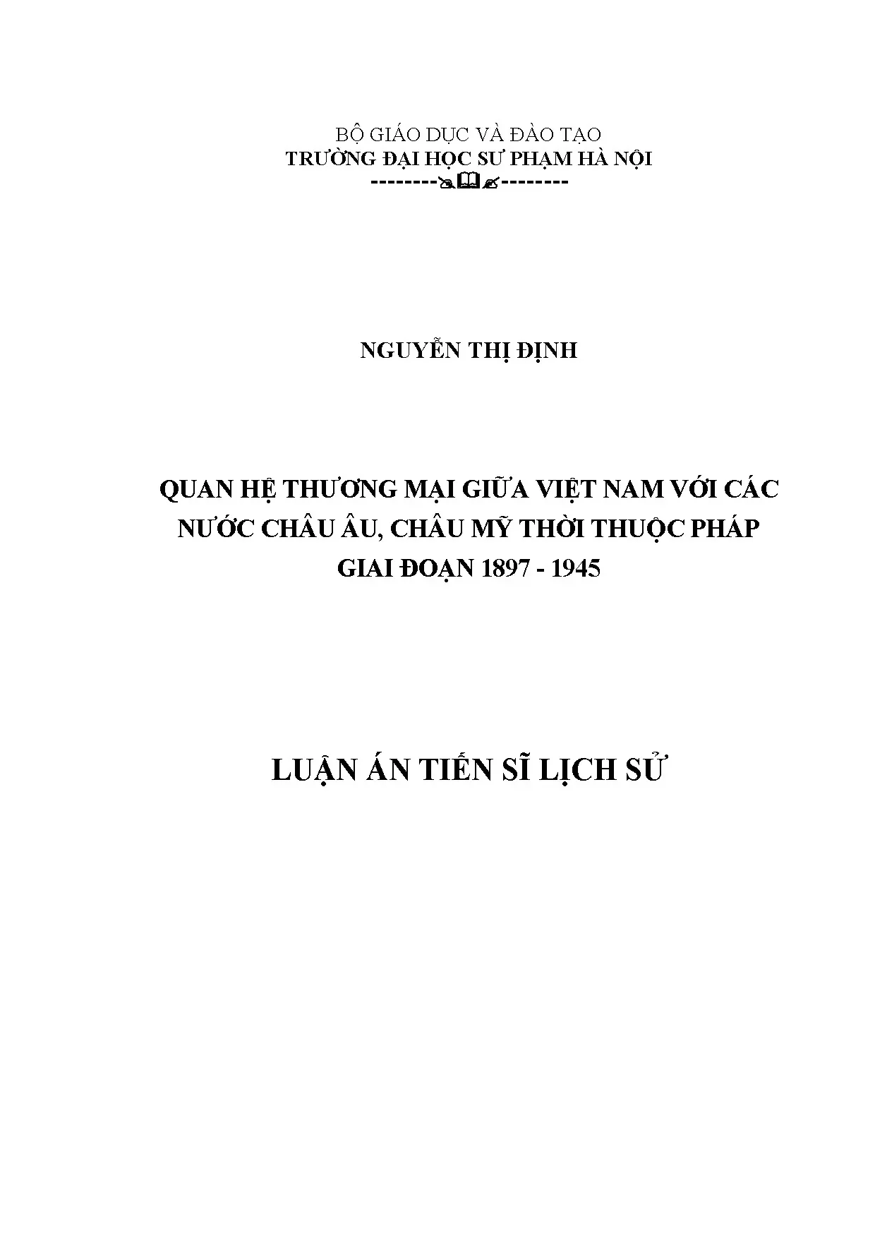 Luận án tiến sĩ quan hệ thương mại giữa việt nam với các nướ