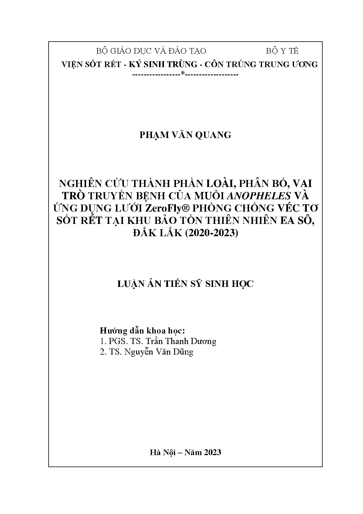 Nghiên cứu thành phần loài phân bố vai trò truyền bệnh của m