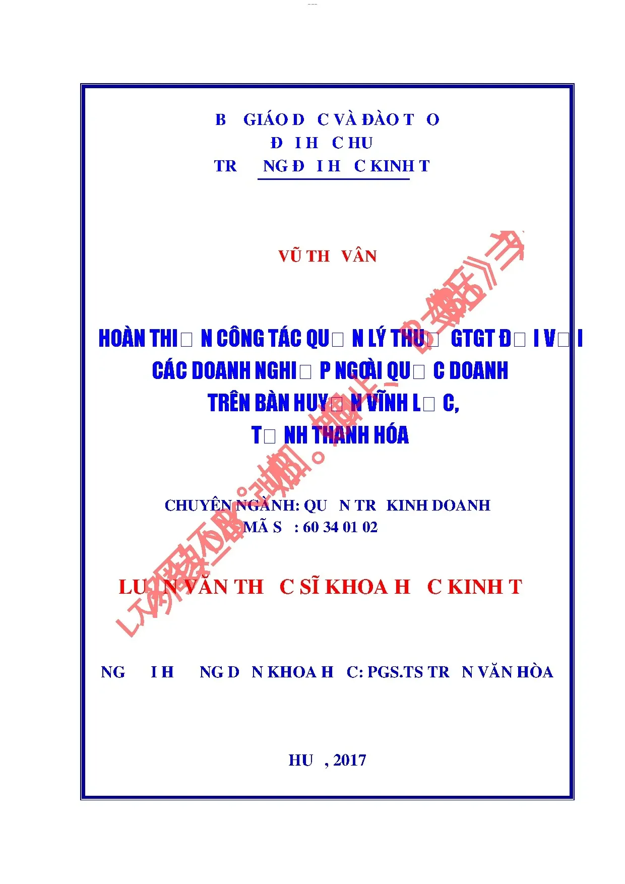 Hoàn thiện công tác quản lý thuế gtgt đối với các doanh nghi