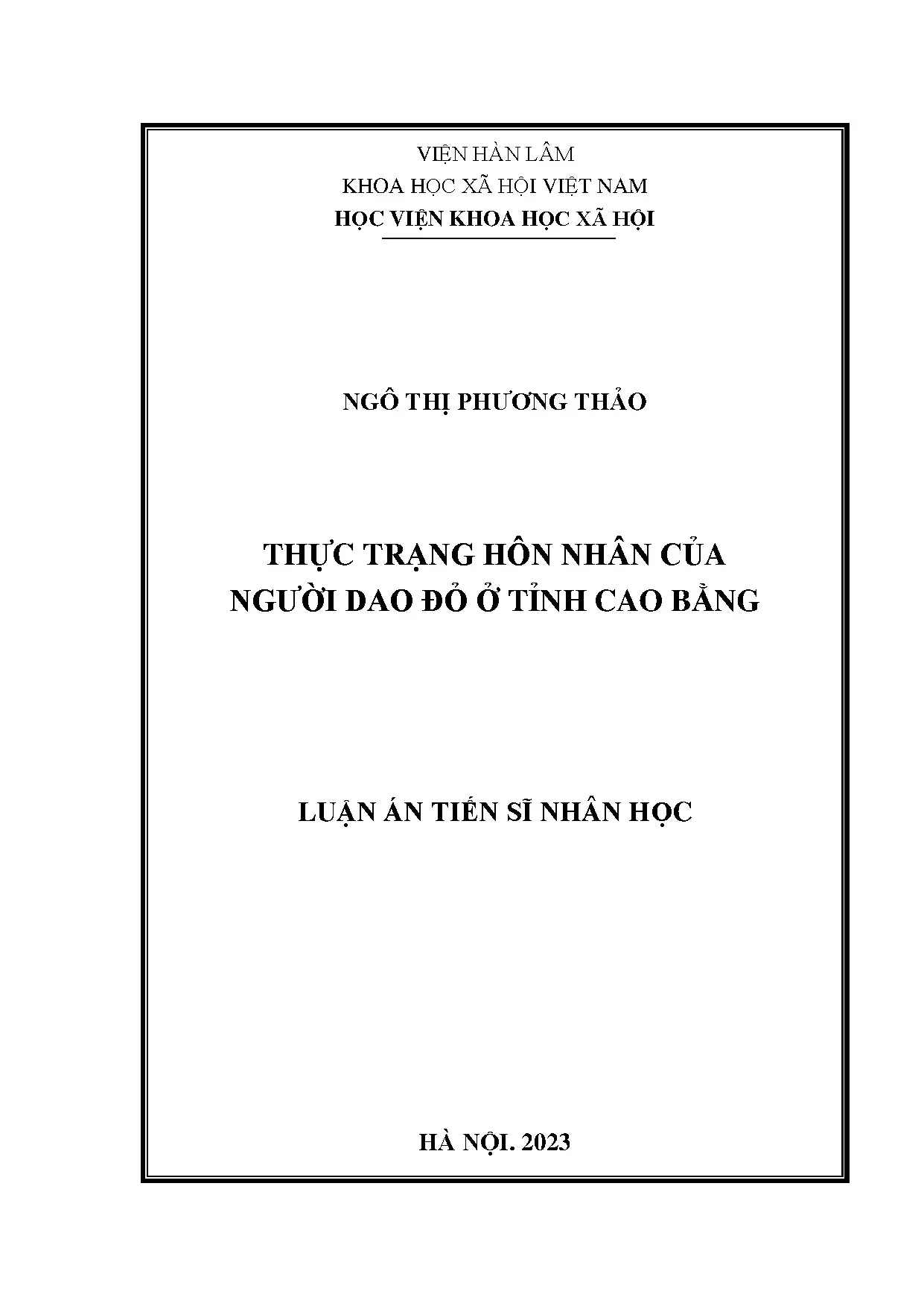 Thực trạng hôn nhân người Dao đỏ tỉnh Cao Bằng