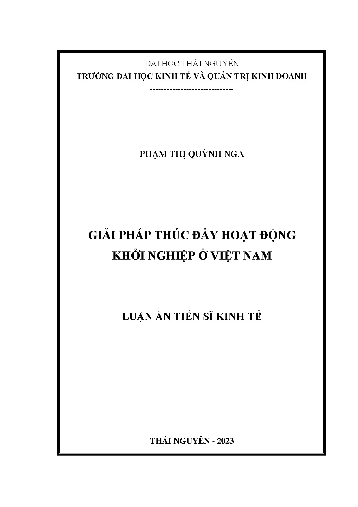 Giải pháp thúc đẩy khởi nghiệp tại Việt Nam