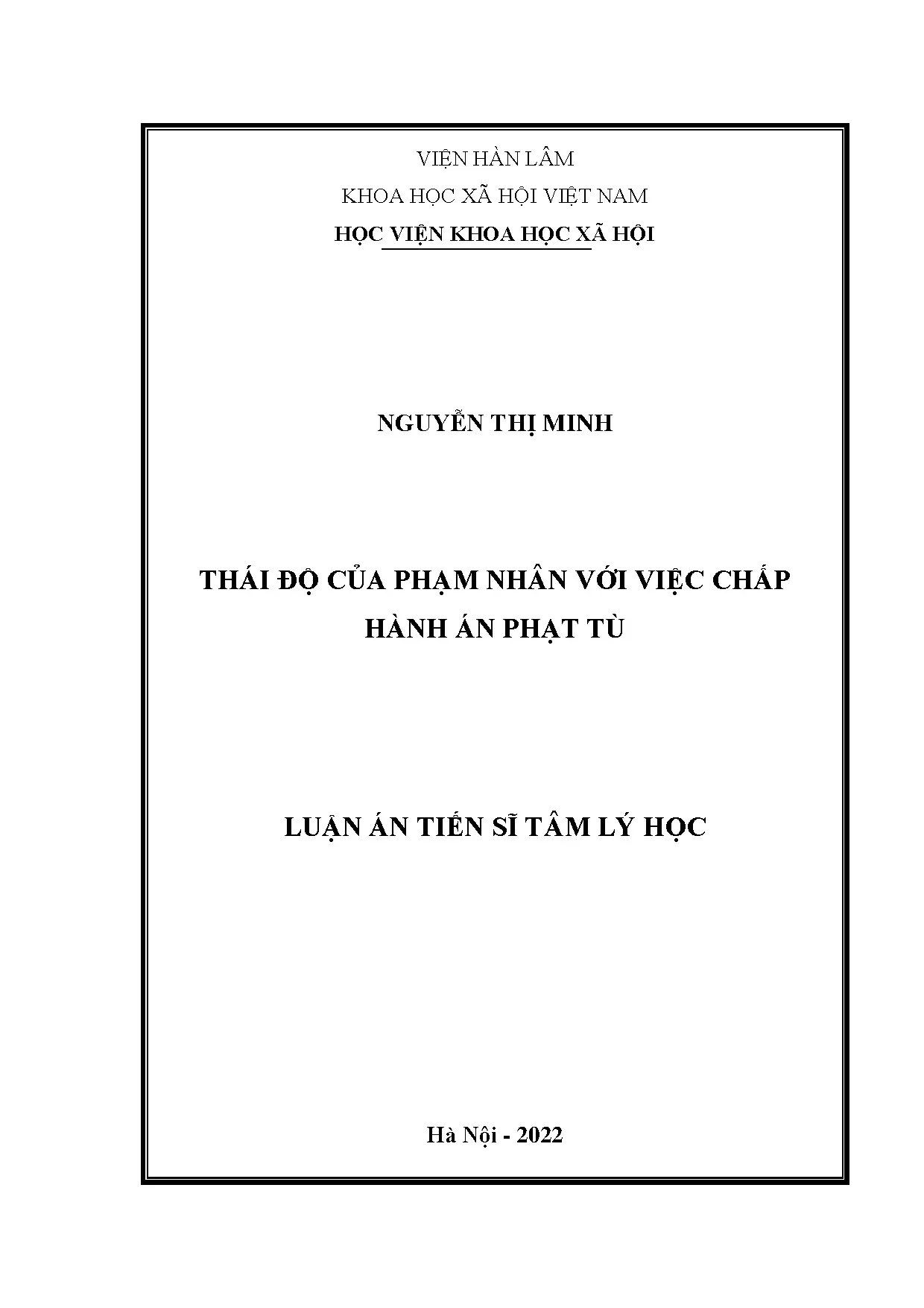 Thái độ của phạm nhân với việc chấp hành án phạt tù