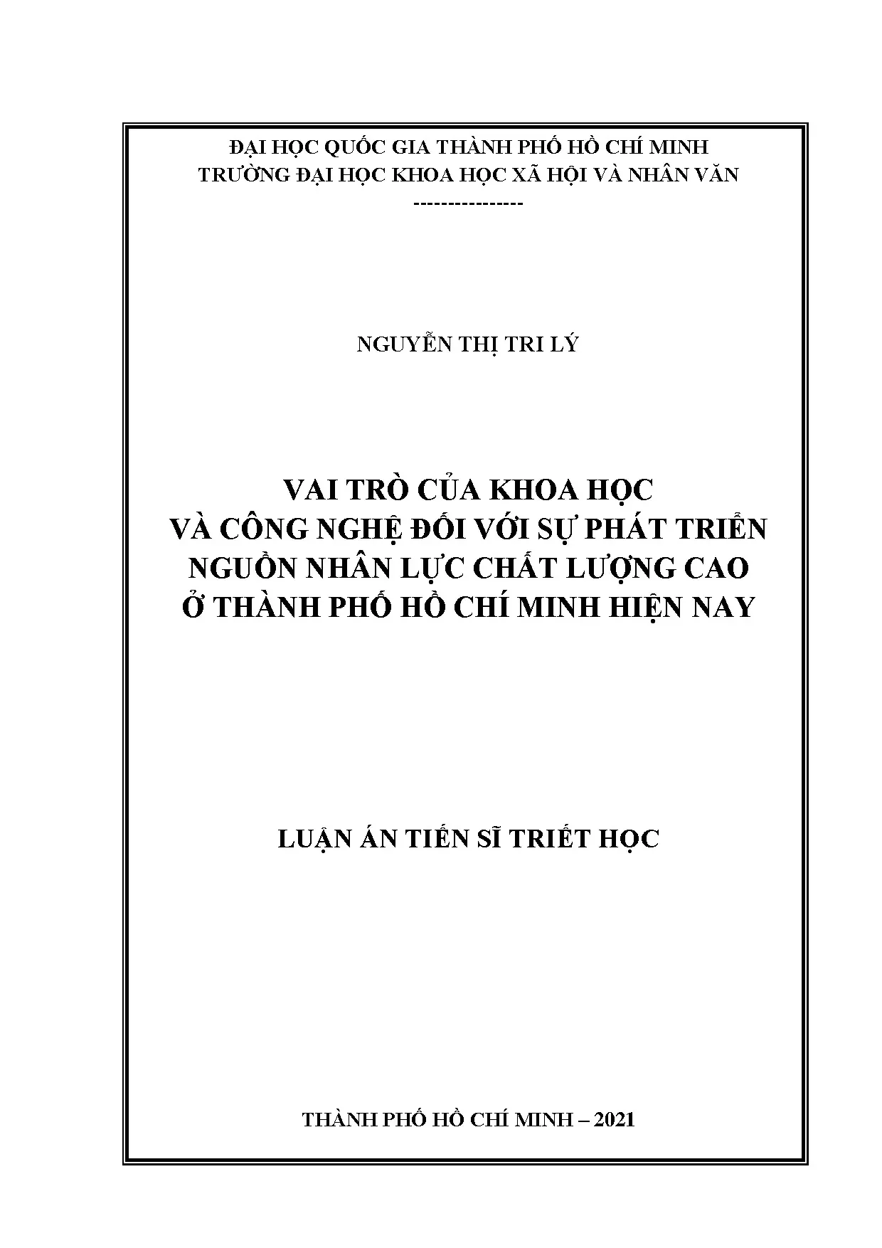 Vai trò của khoa học và công nghệ
