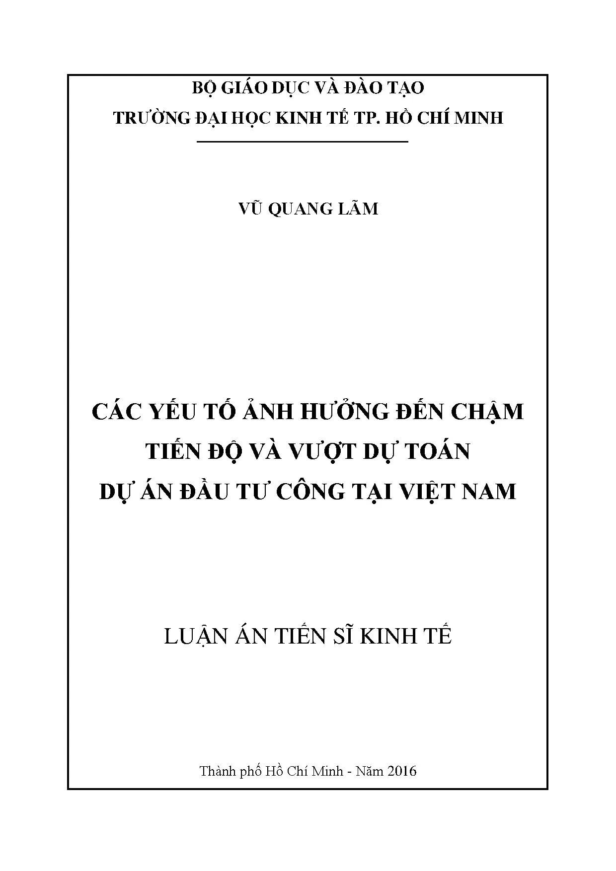 Luận văn các yếu tố ảnh hưởng đến chậm tiến độ và vượt dự to