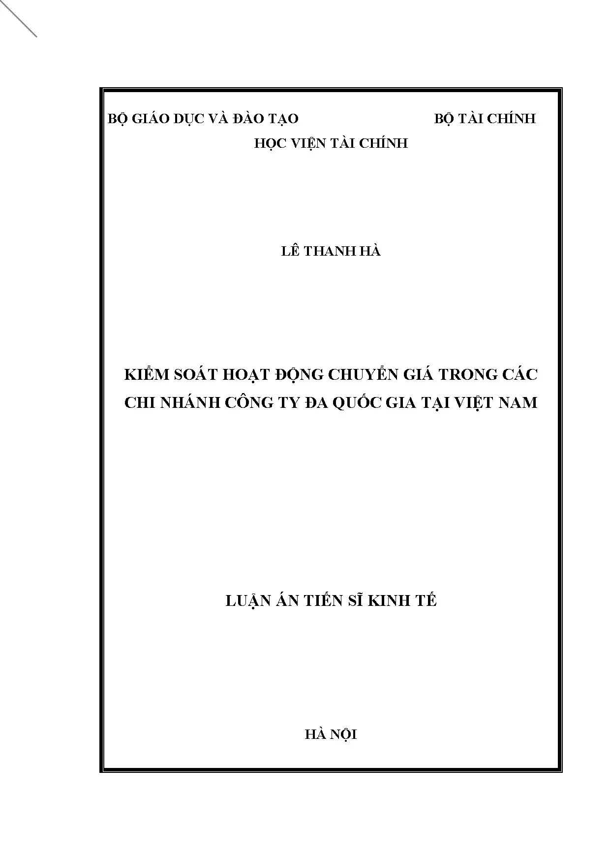 Kiểm soát chuyển giá tại chi nhánh công ty đa quốc gia