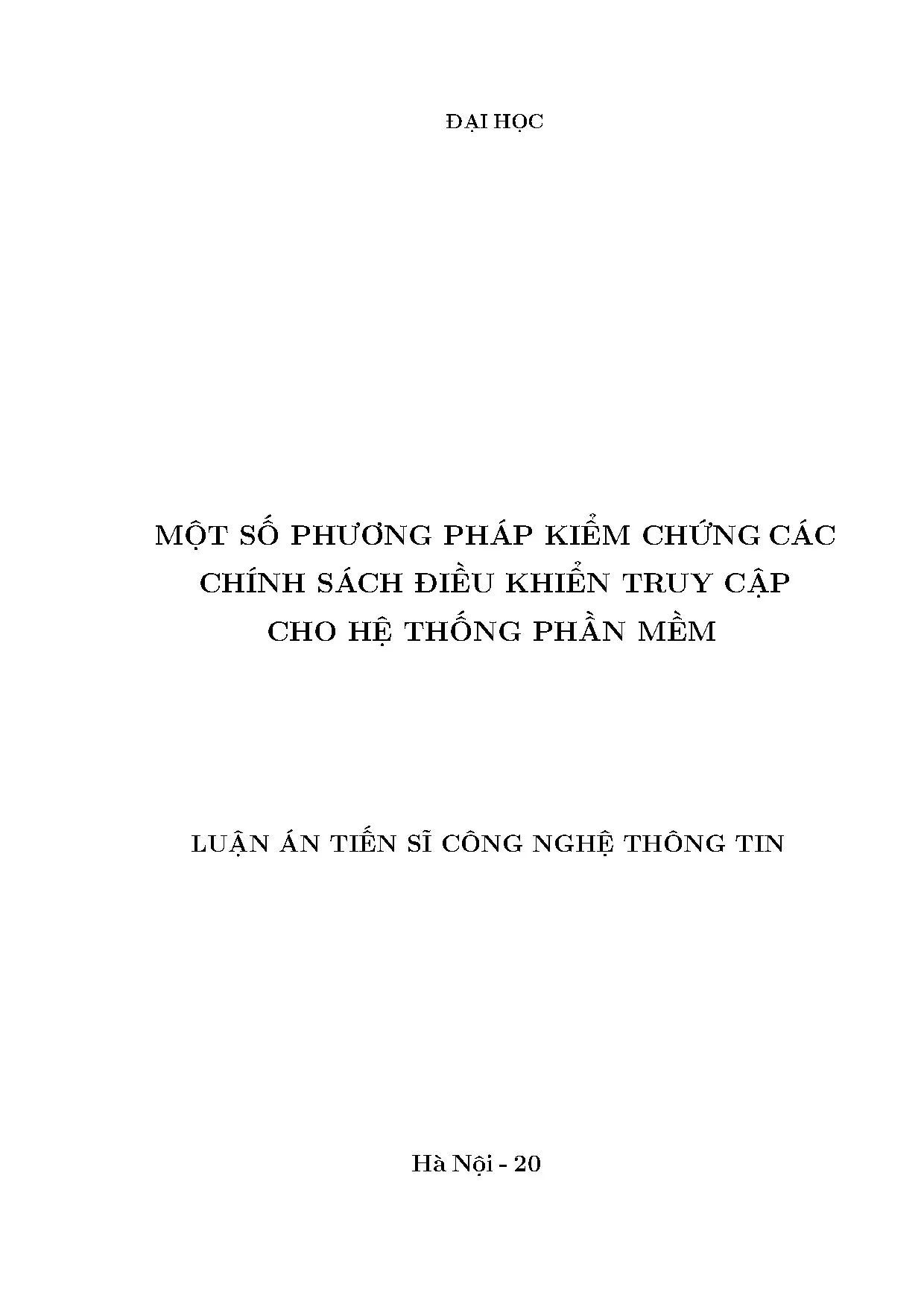 Kiểm chứng chính sách điều khiển truy cập hệ thống phần mềm
