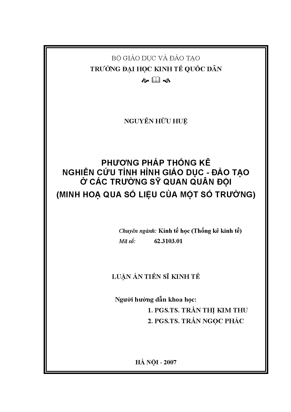 Thống kê GD-ĐT trường Sĩ quan: Phương pháp và ứng dụng