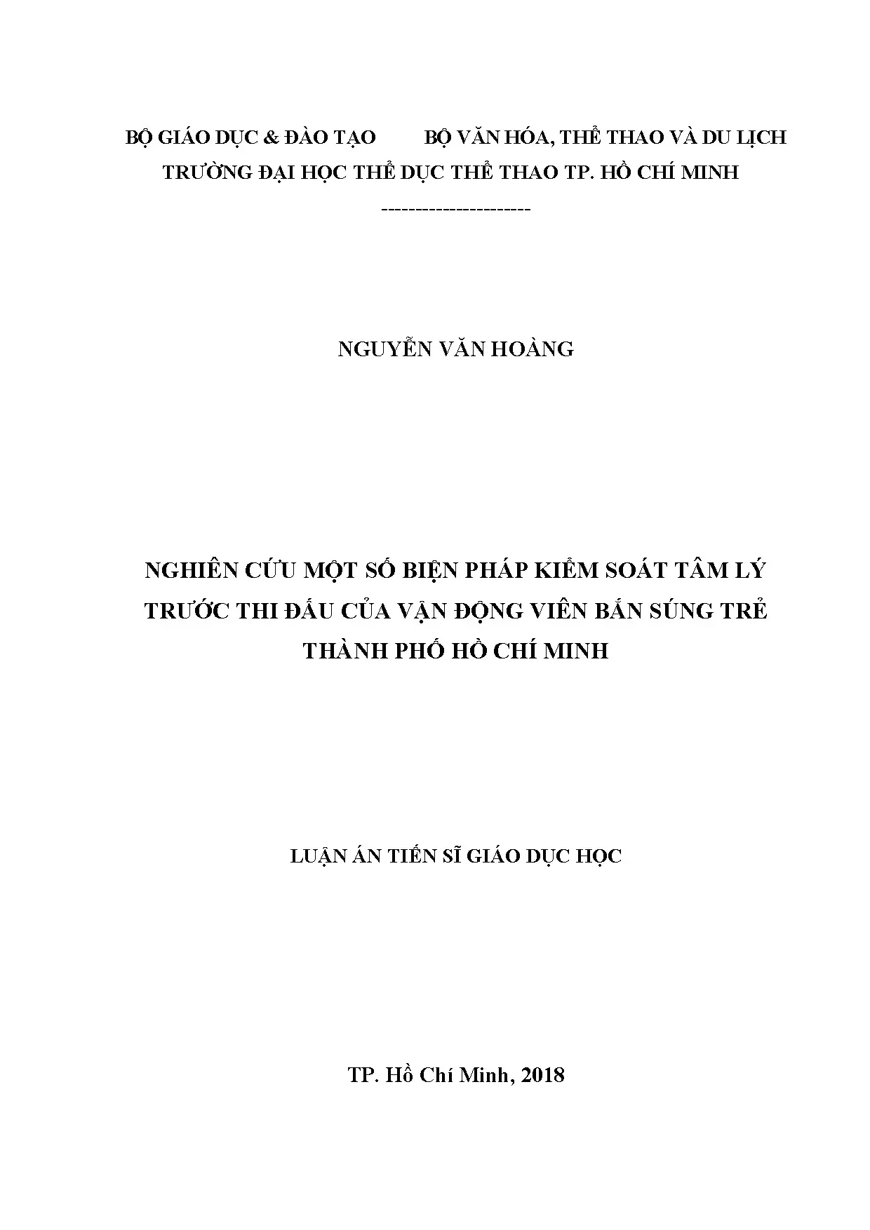 Kiểm soát tâm lý trước thi đấu của vận động viên bắn súng trẻ