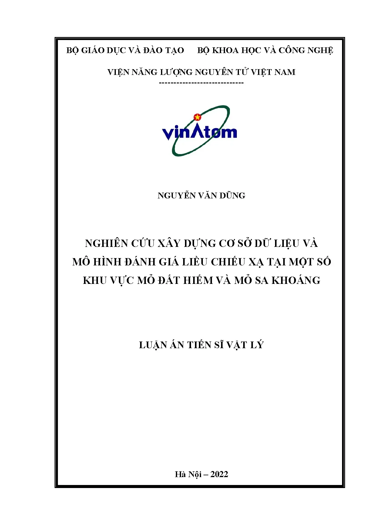 Cơ sở dữ liệu liều xạ mỏ đất hiếm, sa khoáng