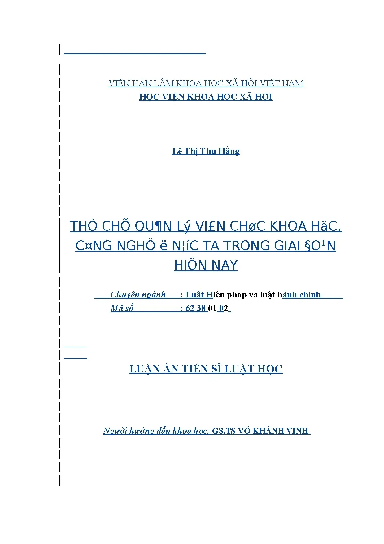 Thể chế quản lý viên chức khoa học công nghệ ở Việt Nam