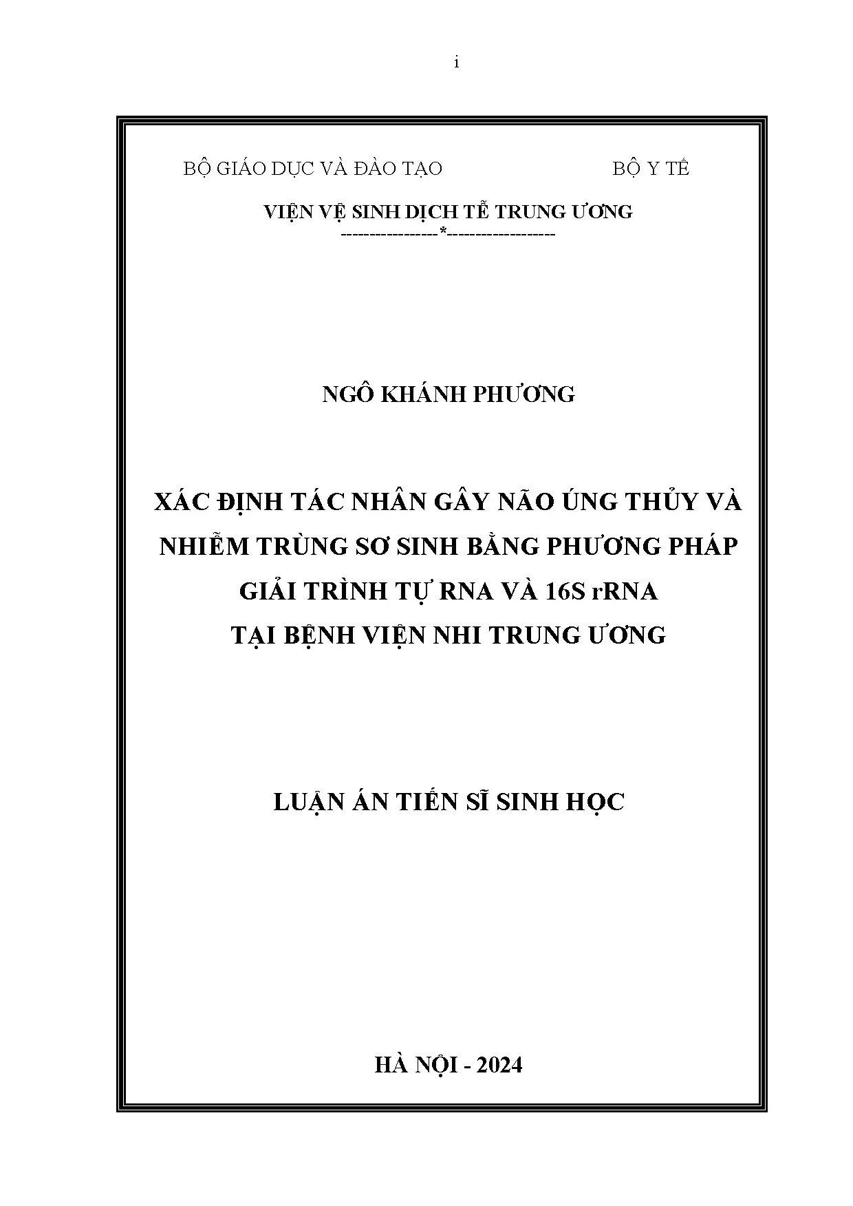 Xác định tác nhân gây não úng thủy & nhiễm trùng sơ sinh