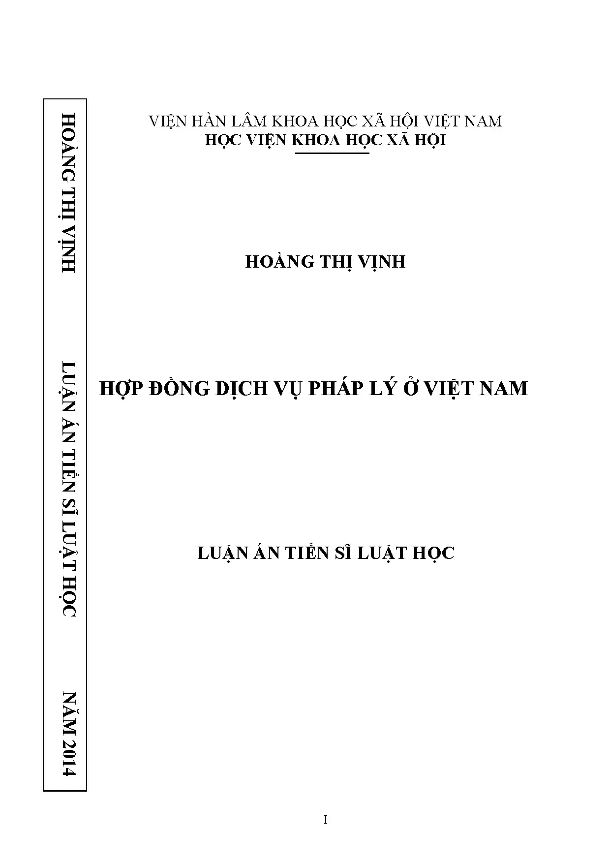 Hợp đồng Dịch vụ Pháp lý tại Việt Nam: Luận án Tiến sĩ Luật