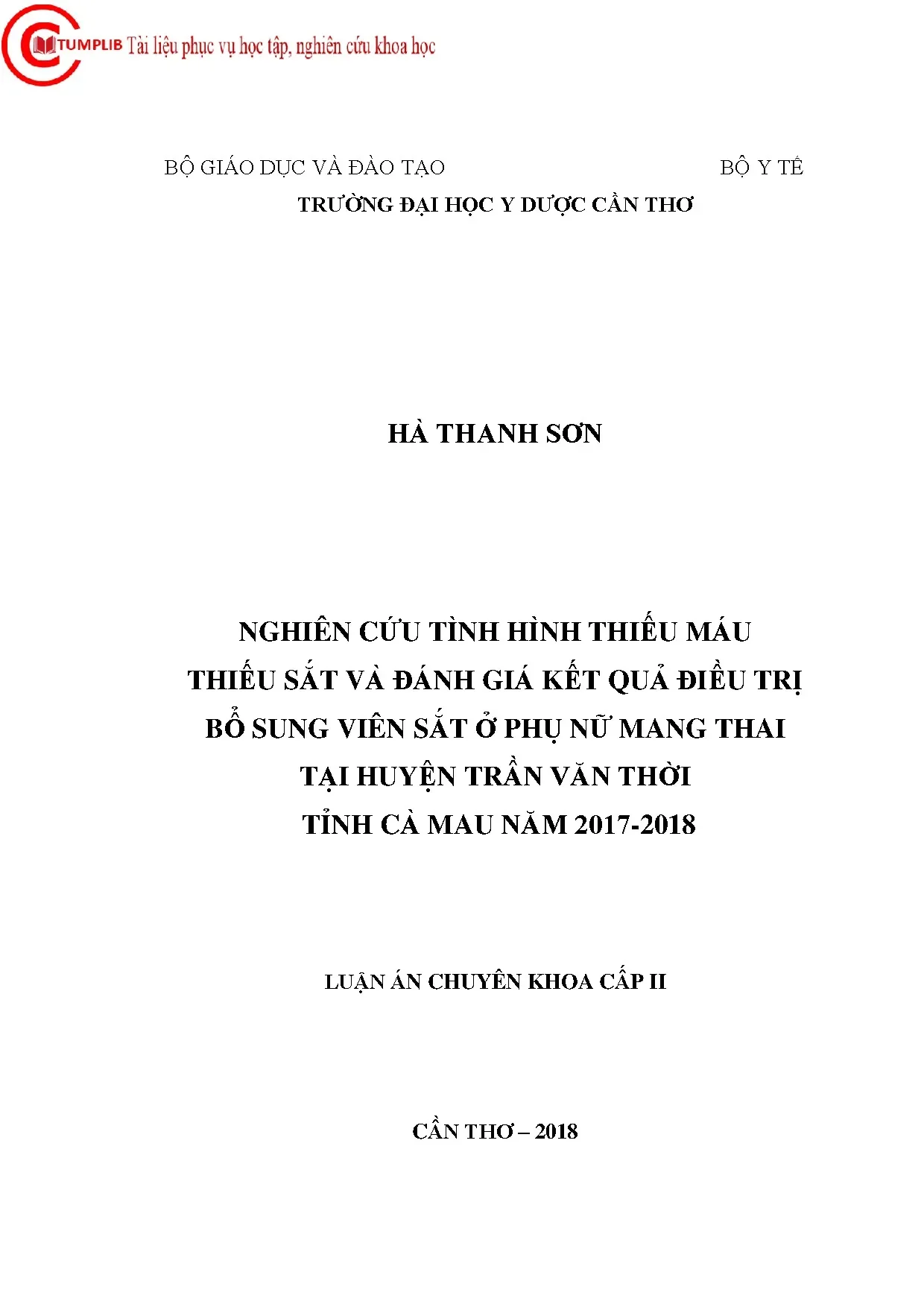 Thiếu máu thai kỳ: Tình hình và kết quả bổ sung sắt tại Cà Mau