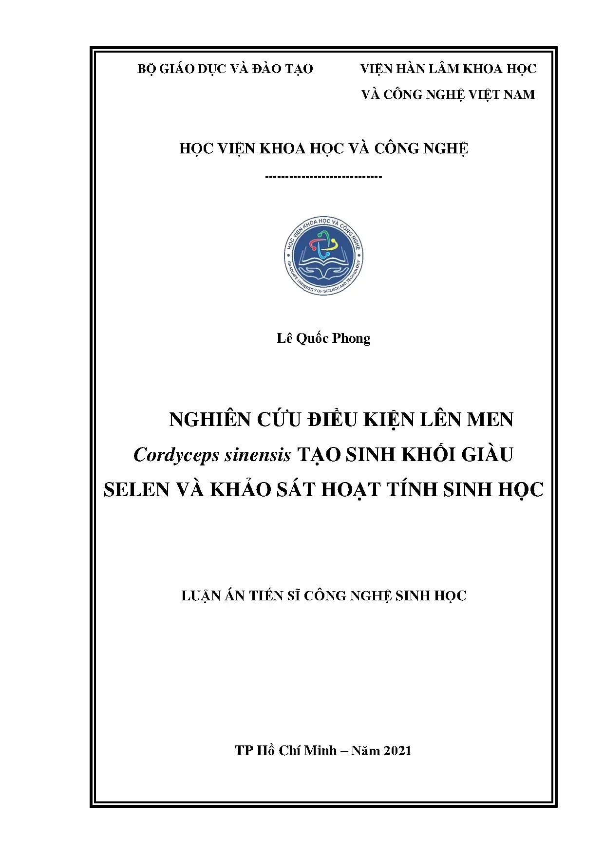 Lên men Cordyceps sinensis giàu Selen và hoạt tính sinh học