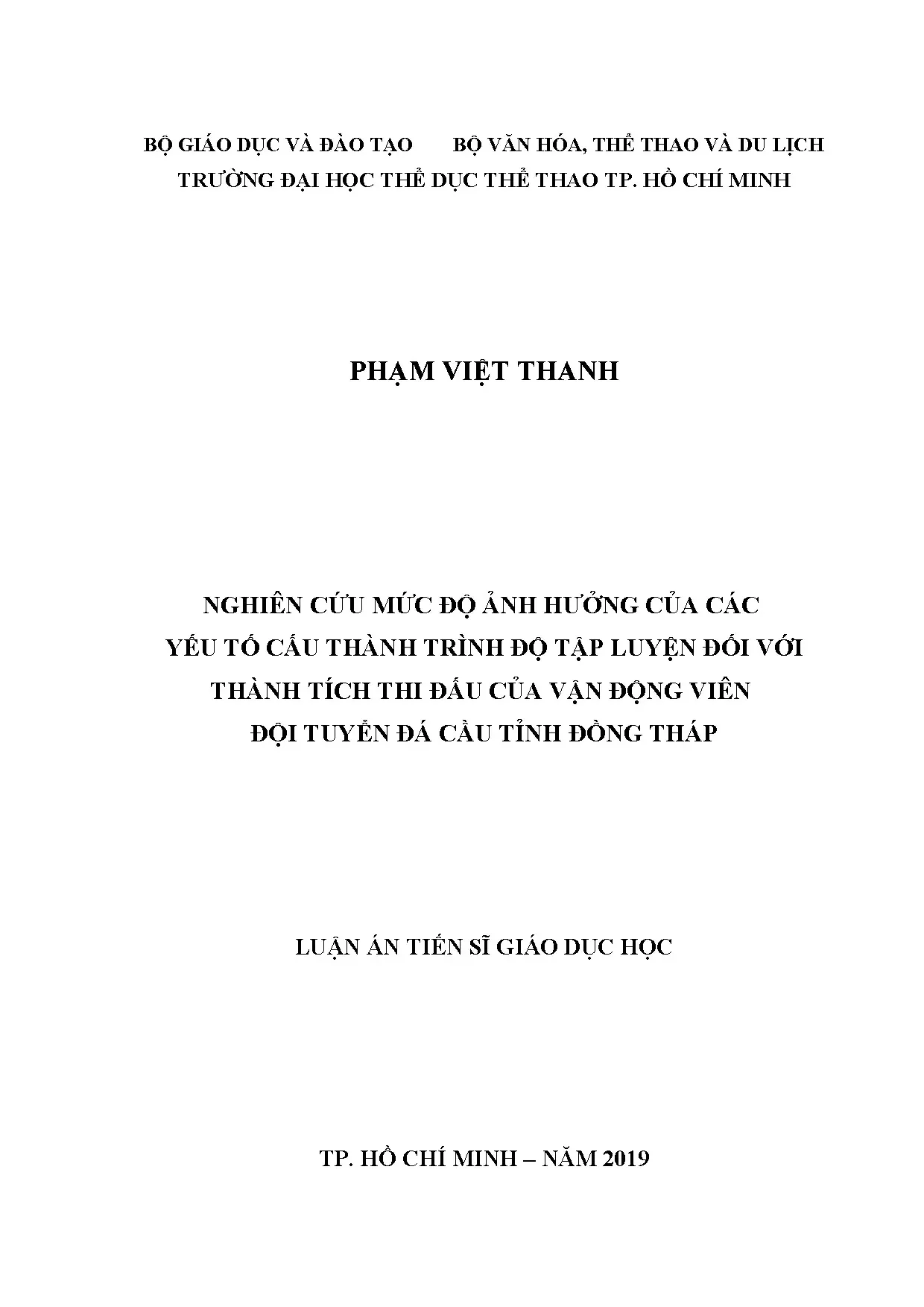Ảnh hưởng yếu tố trình độ tập luyện đến thành tích đá cầu Đồng Tháp