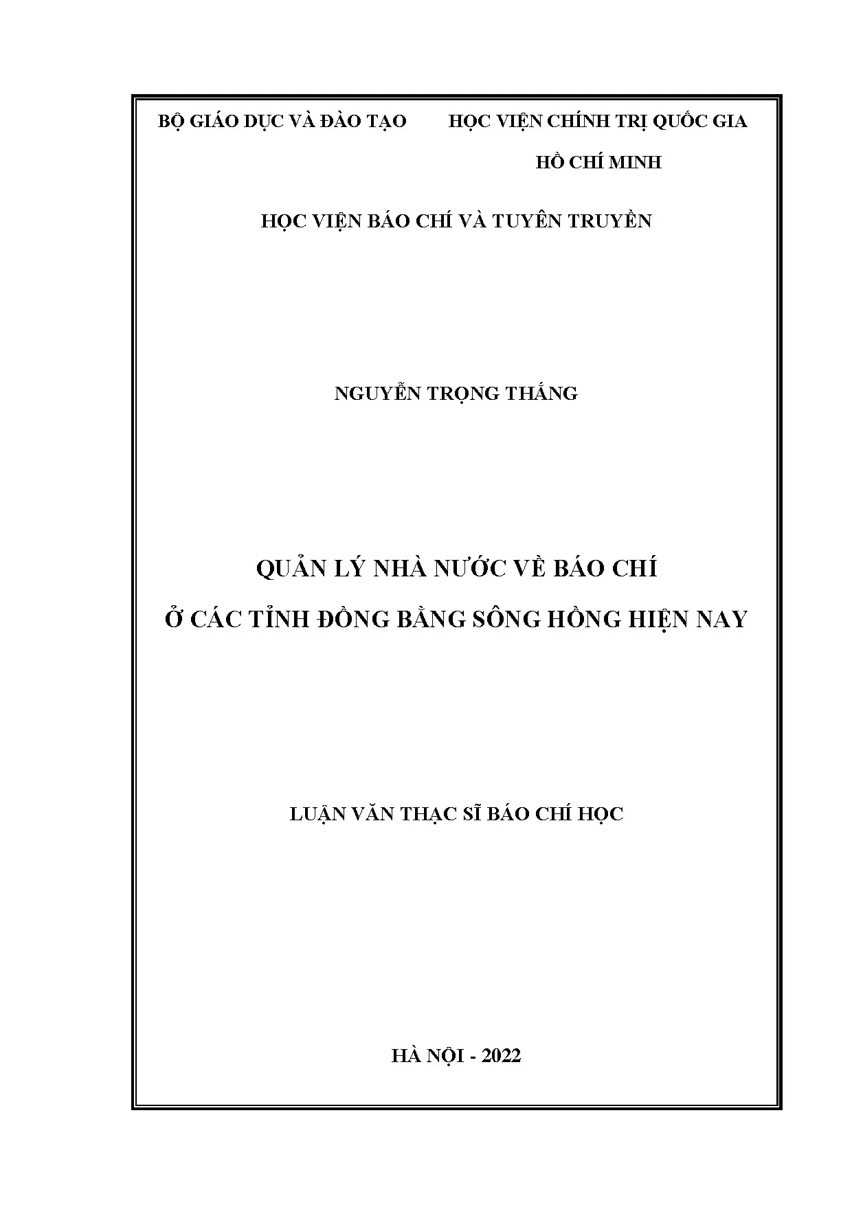Quản lý nhà nước về báo chí tỉnh Đồng bằng sông Hồng