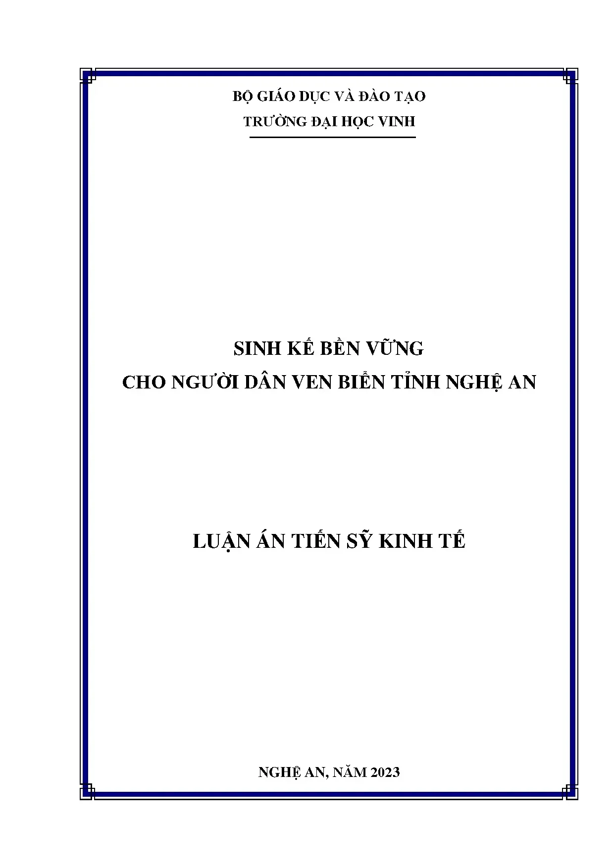Sinh kế bền vững cho người dân ven biển tỉnh Nghệ An