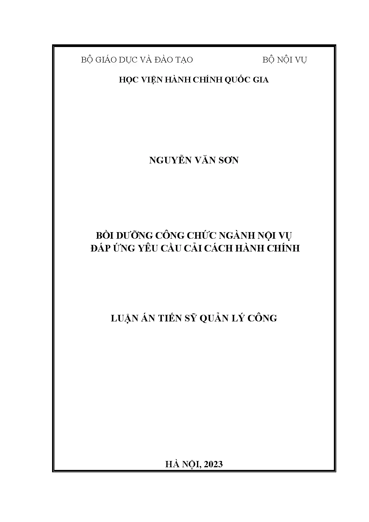 Bồi dưỡng công chức ngành nội vụ đáp ứng cải cách hành chính