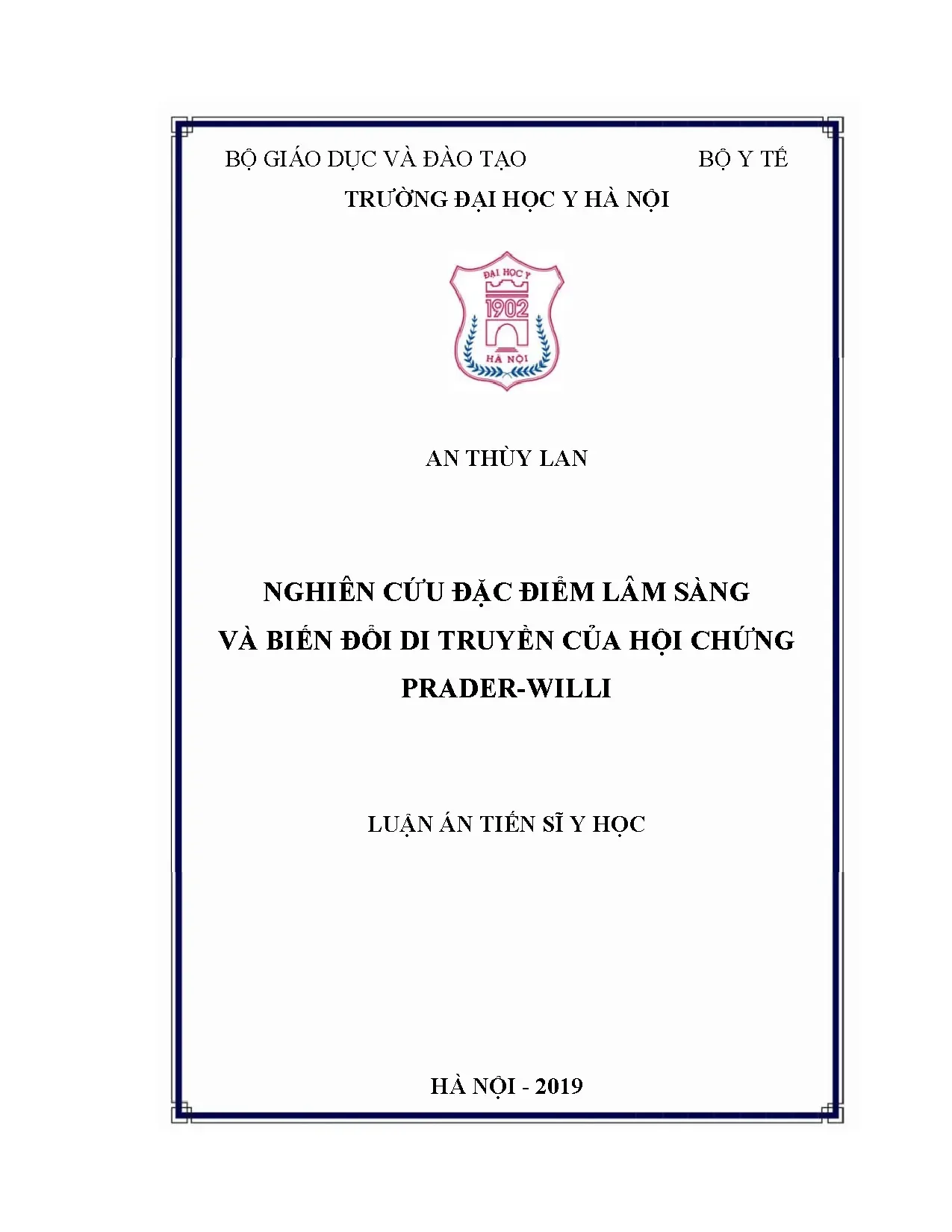 Nghiên cứu đặc điểm lâm sàng và biến đổi di truyền của hội chứng Prader Willi