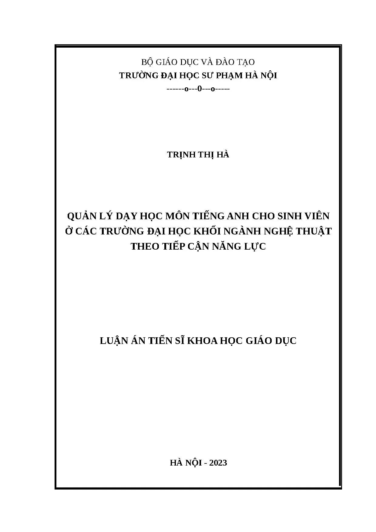 Quản lý dạy học môn tiếng Anh theo tiếp cận năng lực khối ngành nghệ thuật