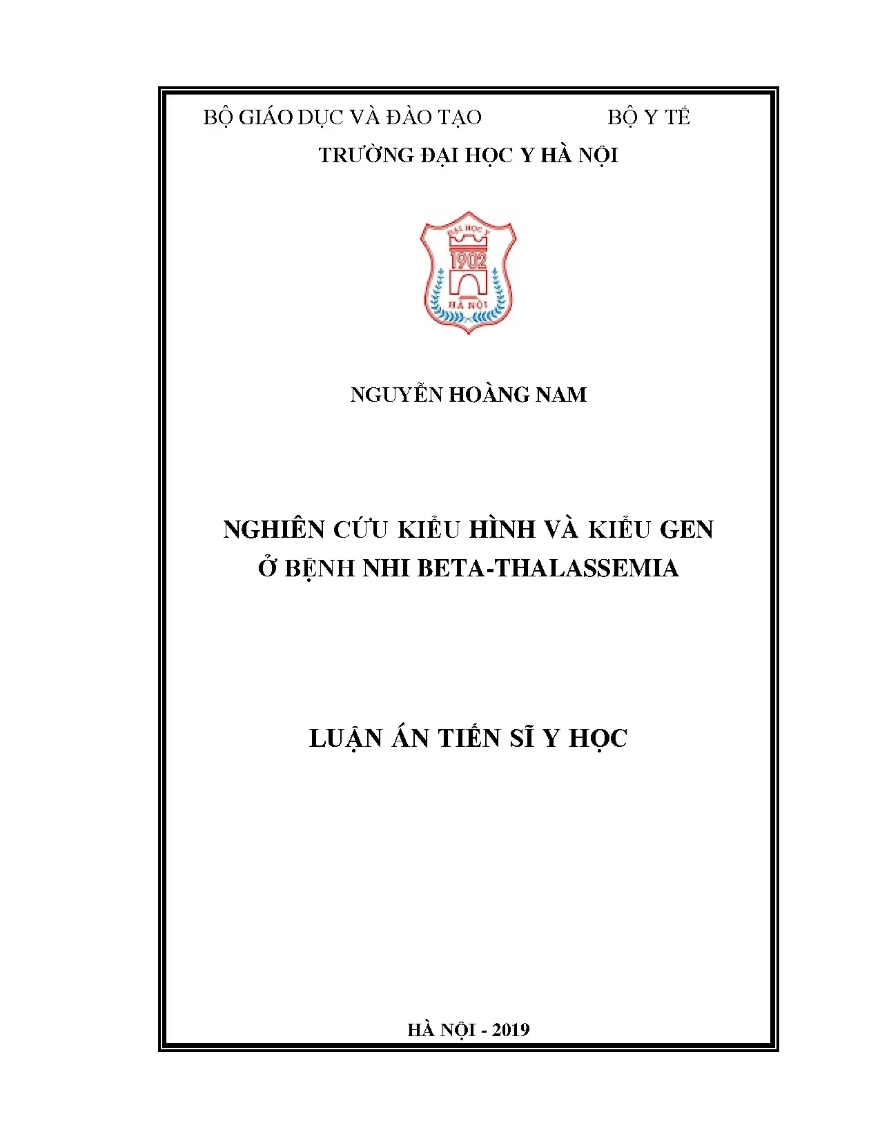 Kiểu hình và kiểu gen ở bệnh nhi Beta-Thalassemia