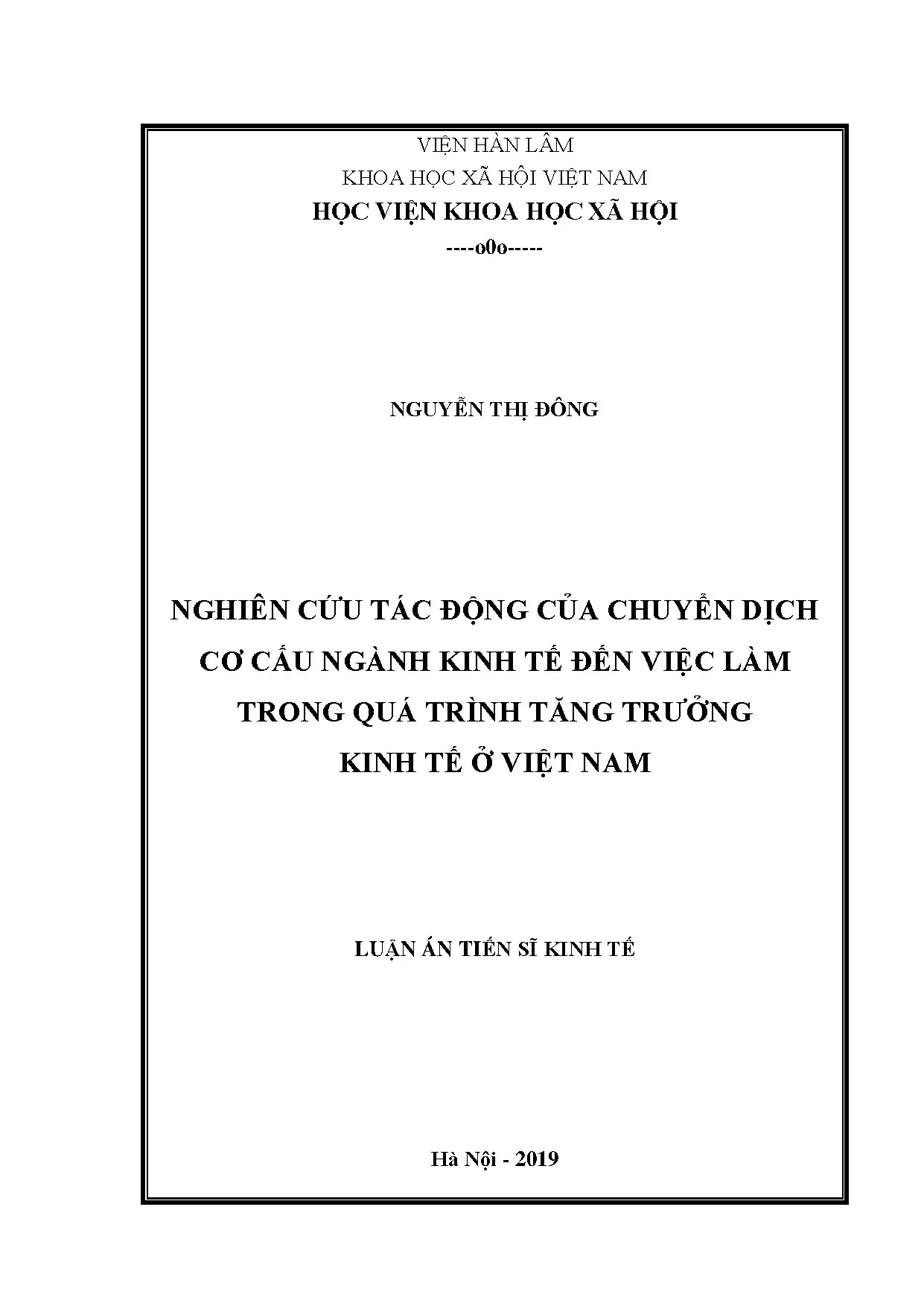 Tác động chuyển dịch cơ cấu ngành kinh tế đến việc làm tại Việt Nam