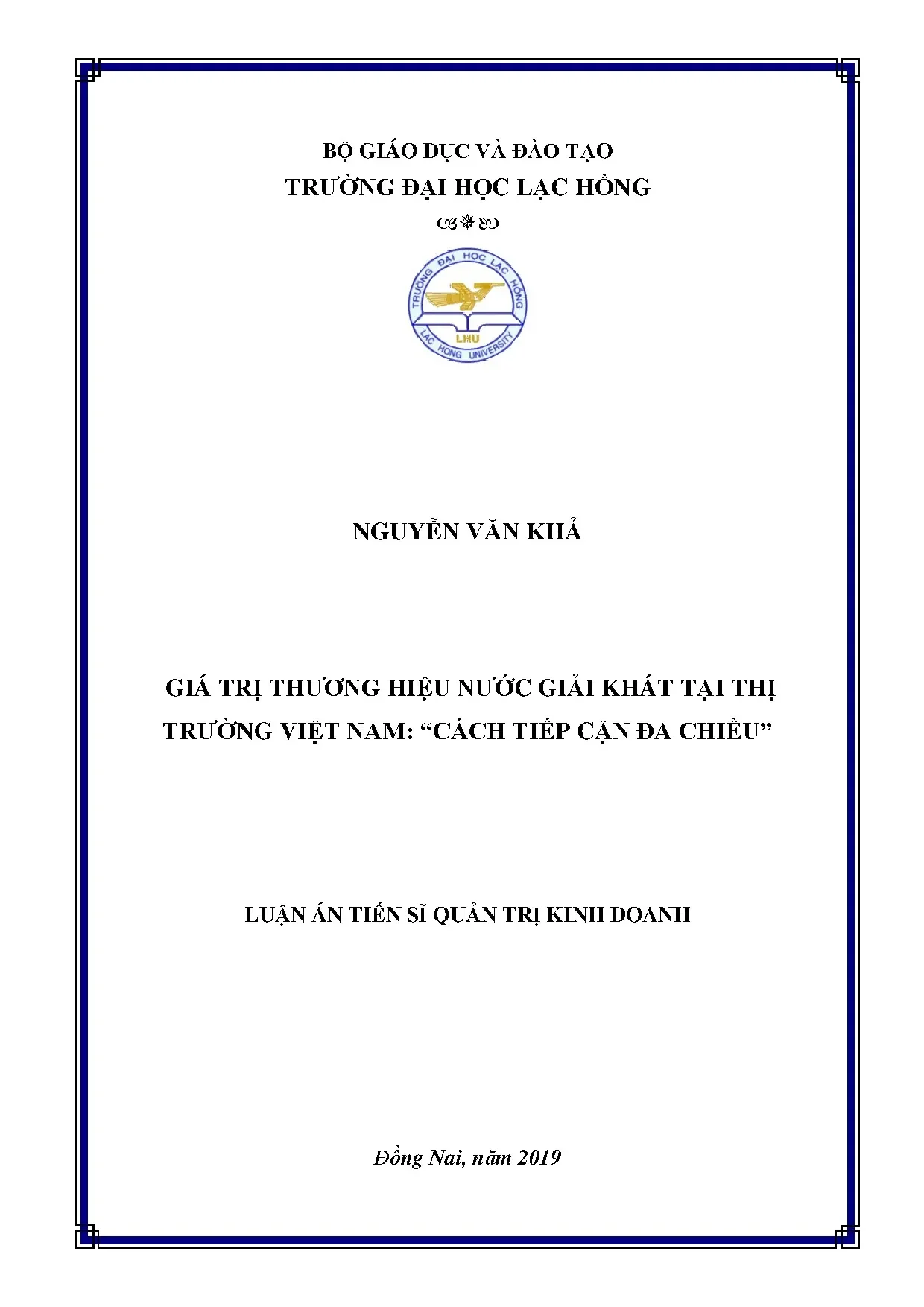 Giá trị thương hiệu nước giải khát tại Việt Nam: Nghiên cứu đa chiều