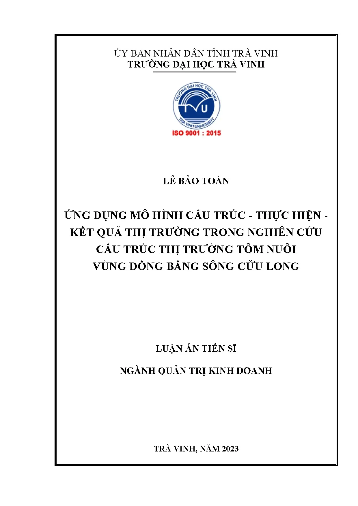 Ứng dụng mô hình SCP nghiên cứu cấu trúc thị trường tôm ĐBSCL