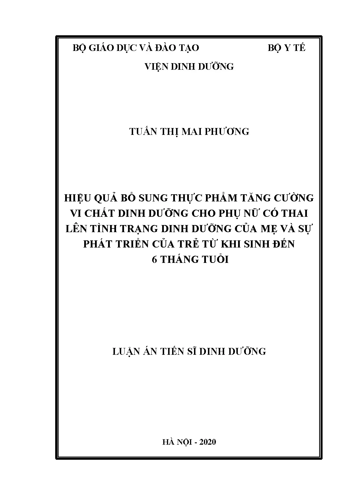 Hiệu quả bổ sung thực phẩm tăng cường vi chất dinh dưỡng cho phụ nữ có thai