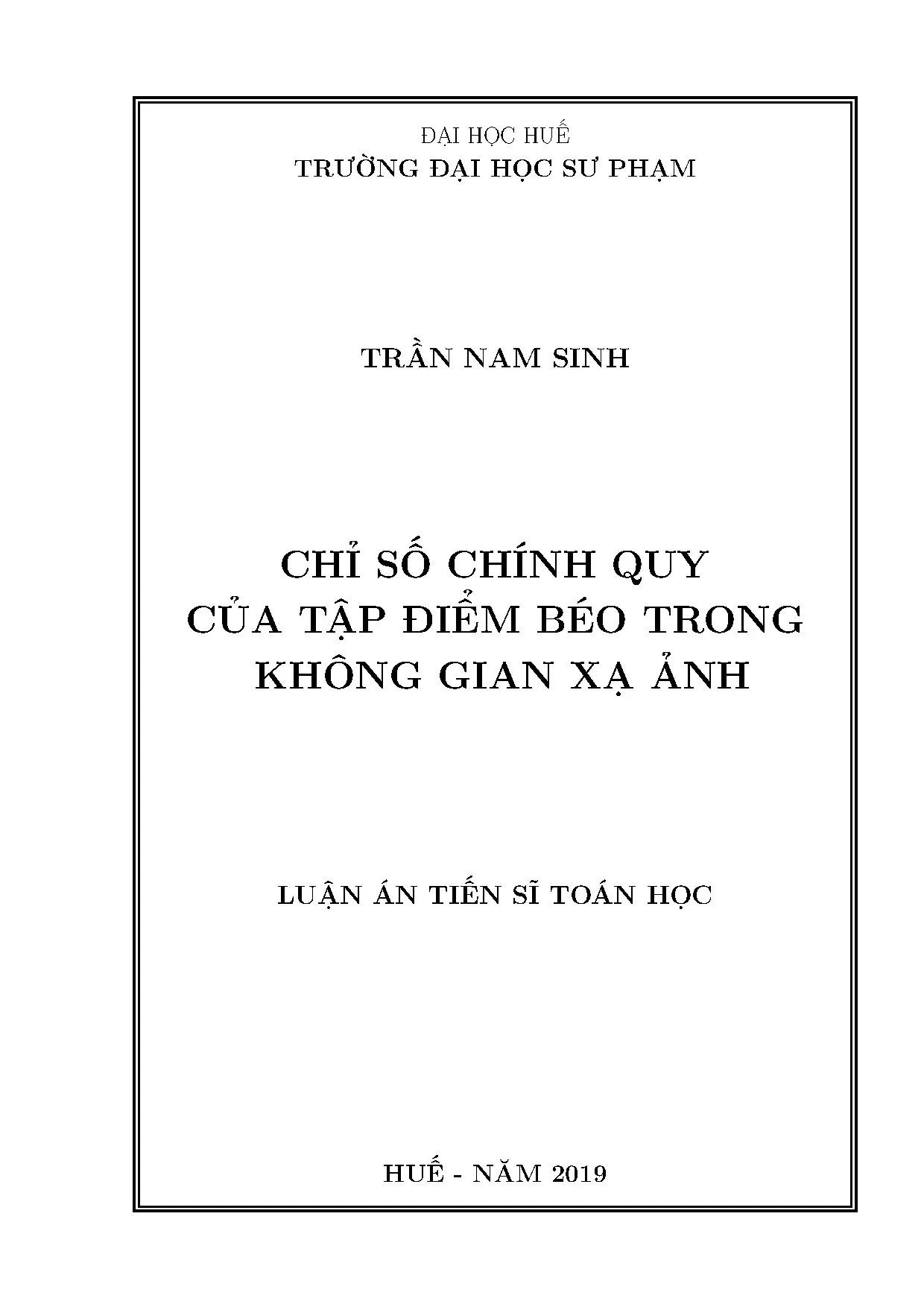 Luận án tiến sĩ: Chỉ số chính quy tập điểm béo trong không gian xạ ảnh