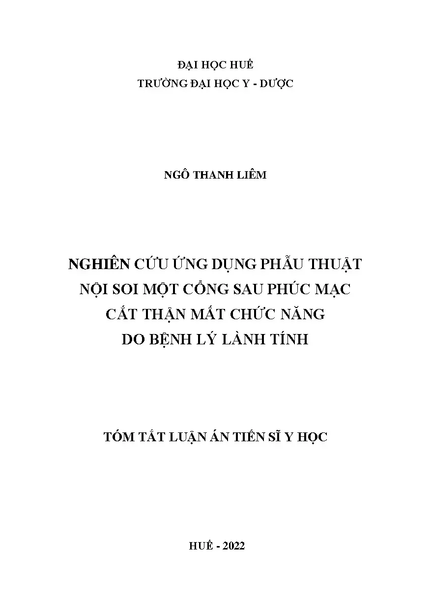 Phẫu thuật nội soi 1 cổng sau phúc mạc cắt thận mất chức năng