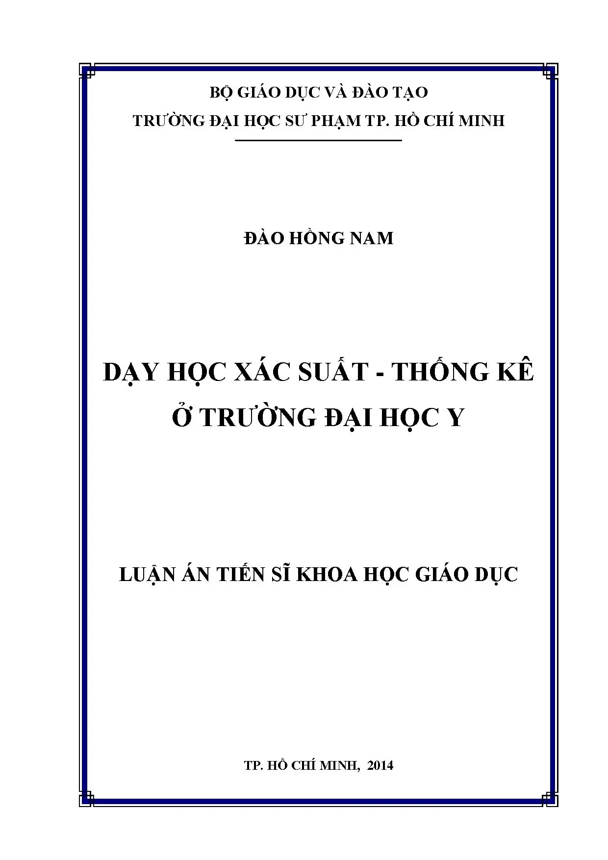 Dạy học xác suất - thống kê ở trường đại học y hiện nay