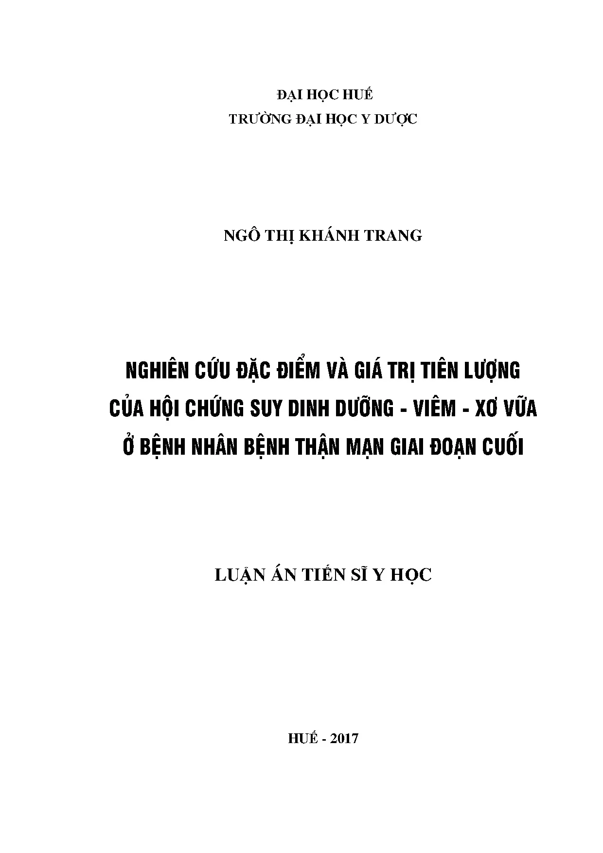 Hội chứng suy dinh dưỡng viêm xơ vữa ở bệnh nhân bệnh thận mạn giai đoạn cuối