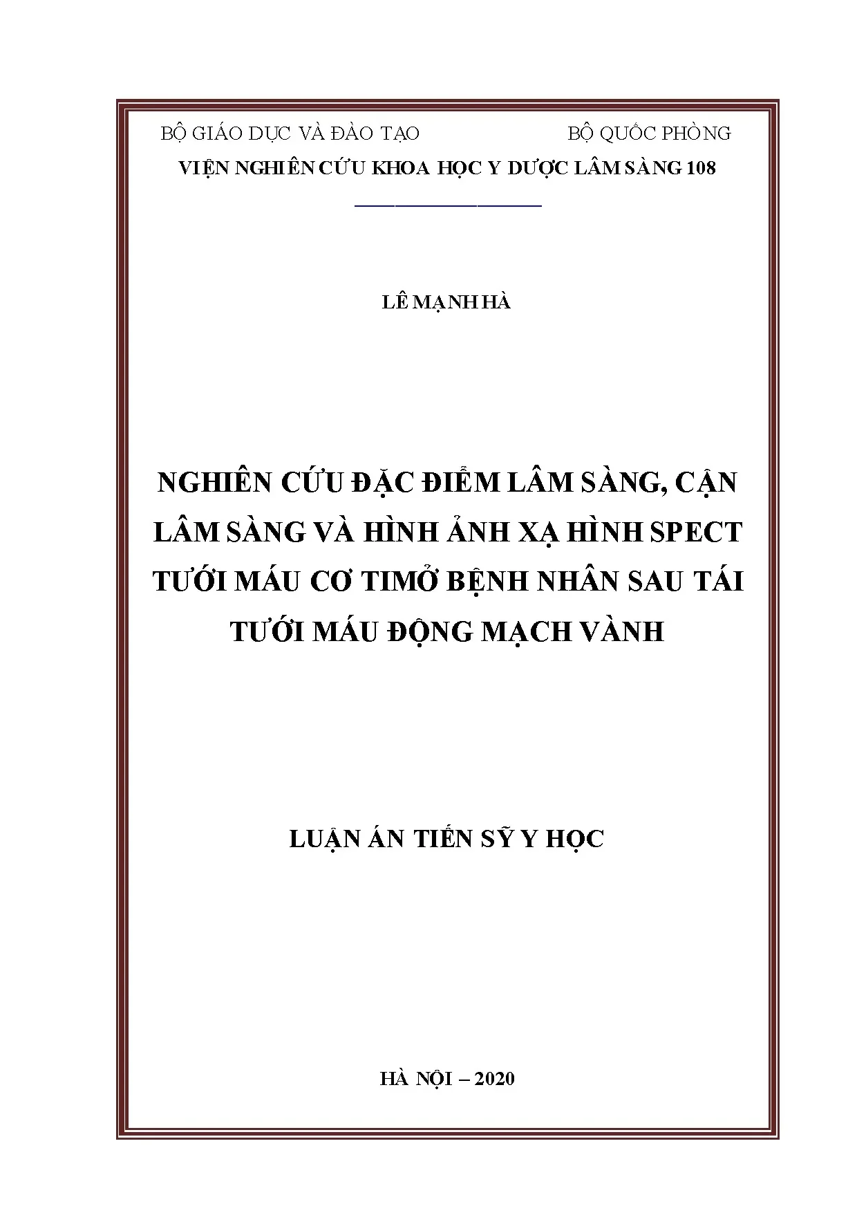 SPECT tưới máu cơ tim sau tái tưới máu động mạch vành