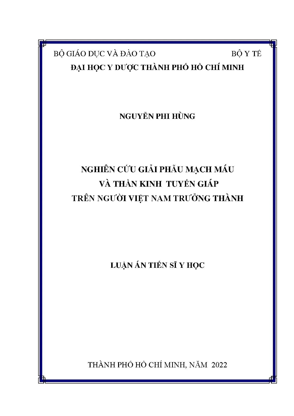 Nghiên cứu giải phẫu mạch máu thần kinh tuyến giáp người Việt trưởng thành