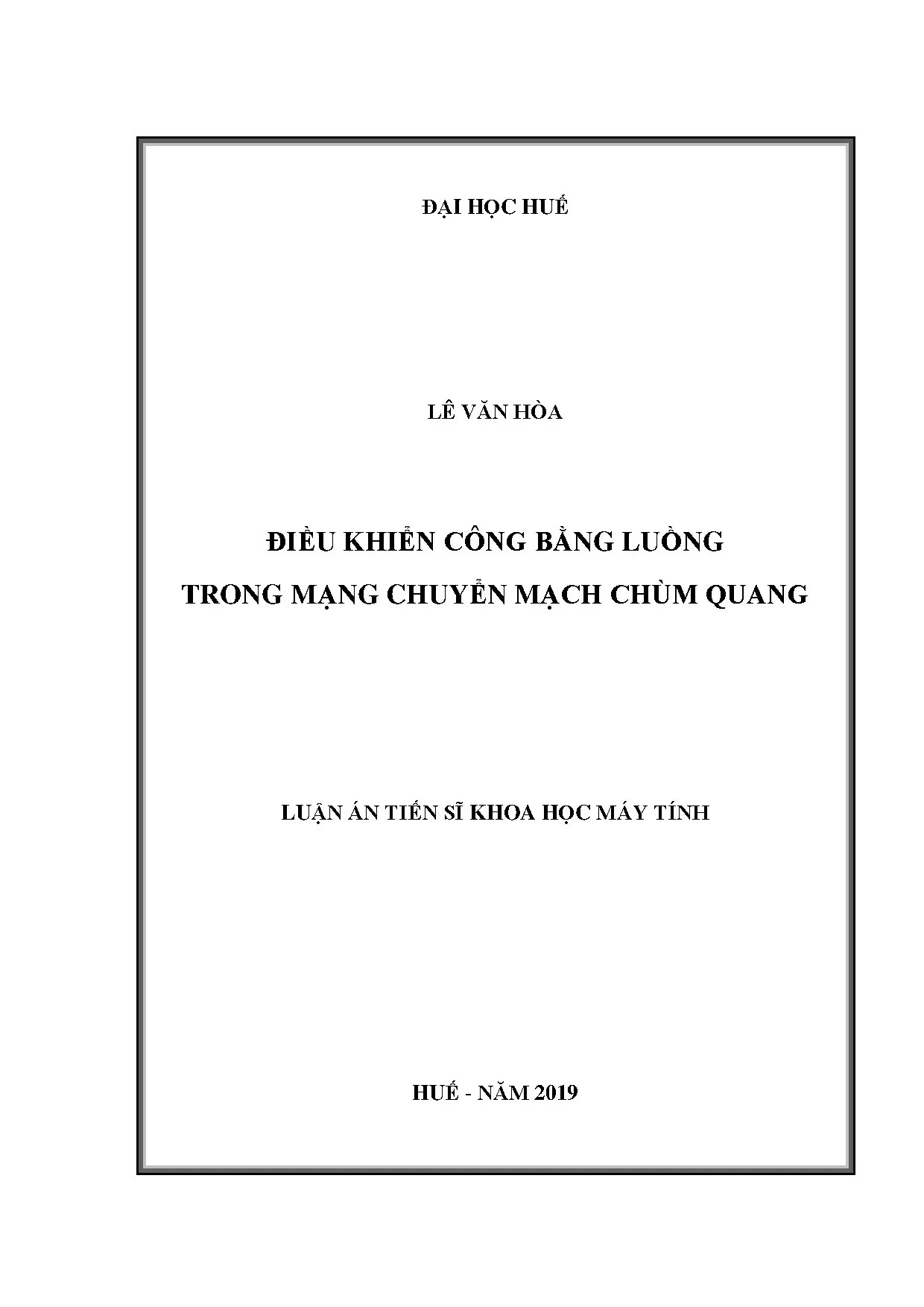 Kiểm soát công bằng luồng trong mạng chuyển mạch chùm quang