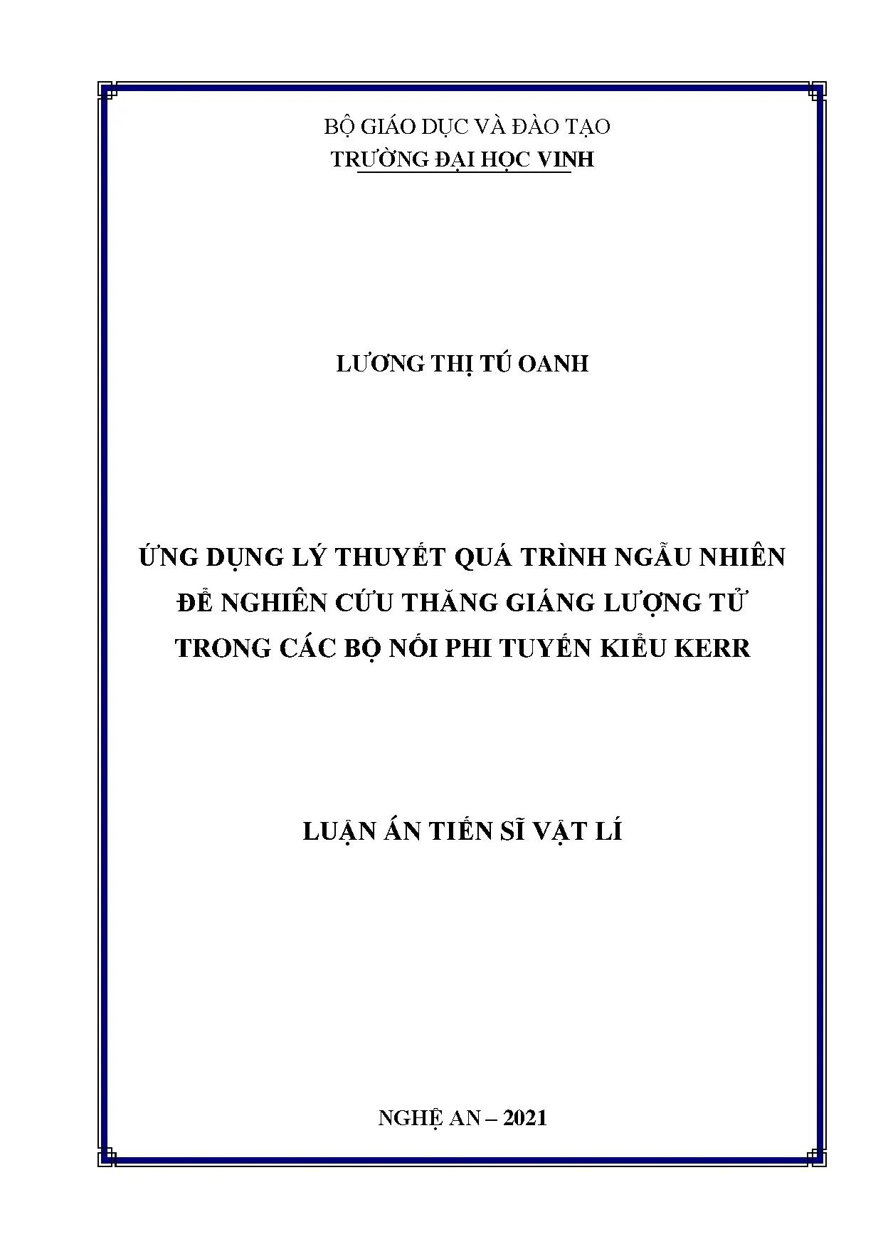 Quá trình ngẫu nhiên nghiên cứu thăng giáng lượng tử
