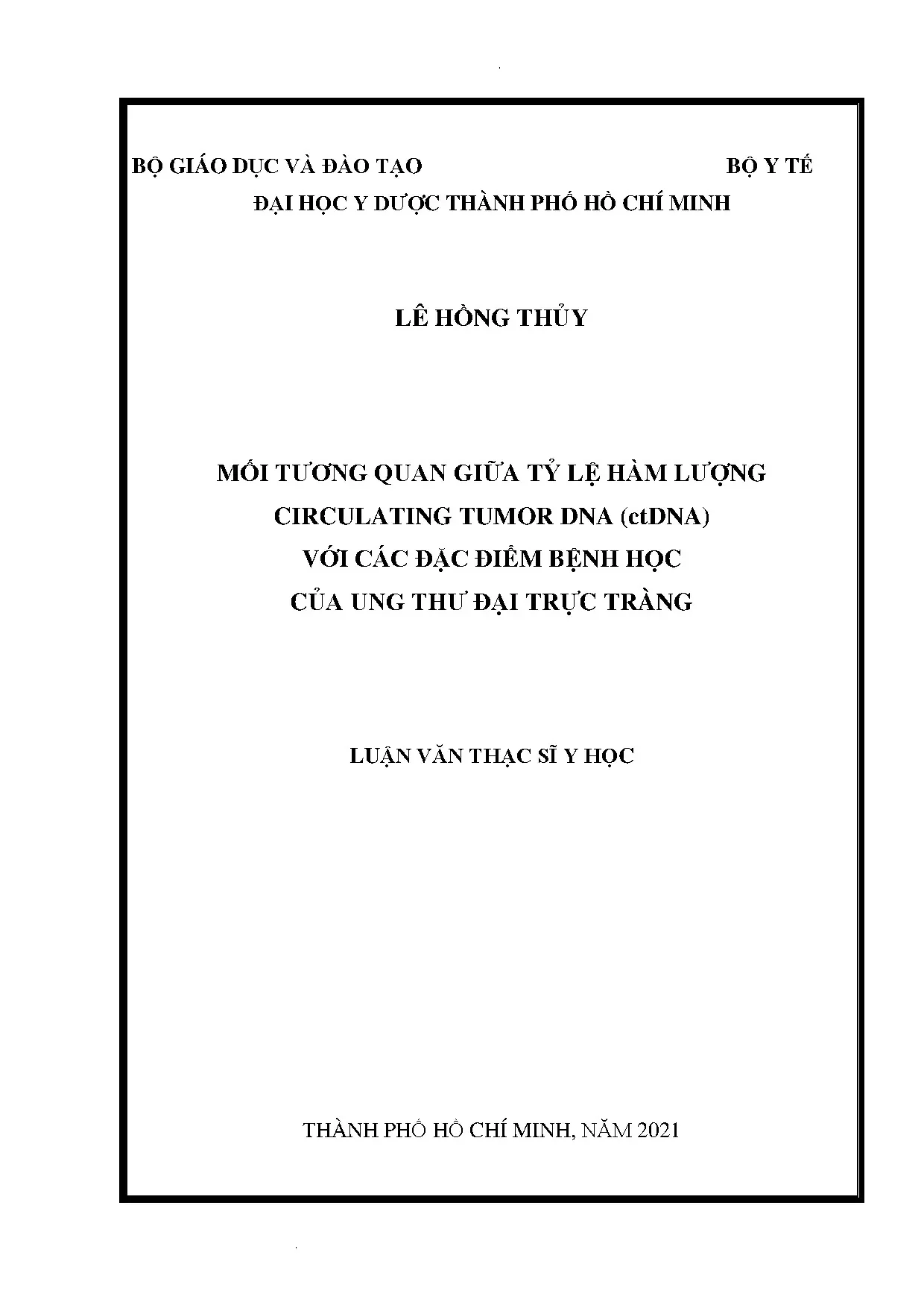 Tỷ lệ ctDNA liên quan đến đặc điểm bệnh học ung thư đại trực tràng