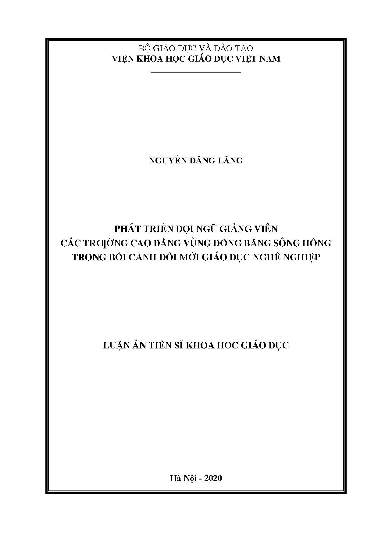Phát triển đội ngũ giảng viên trường Cao đẳng vùng ĐBSH