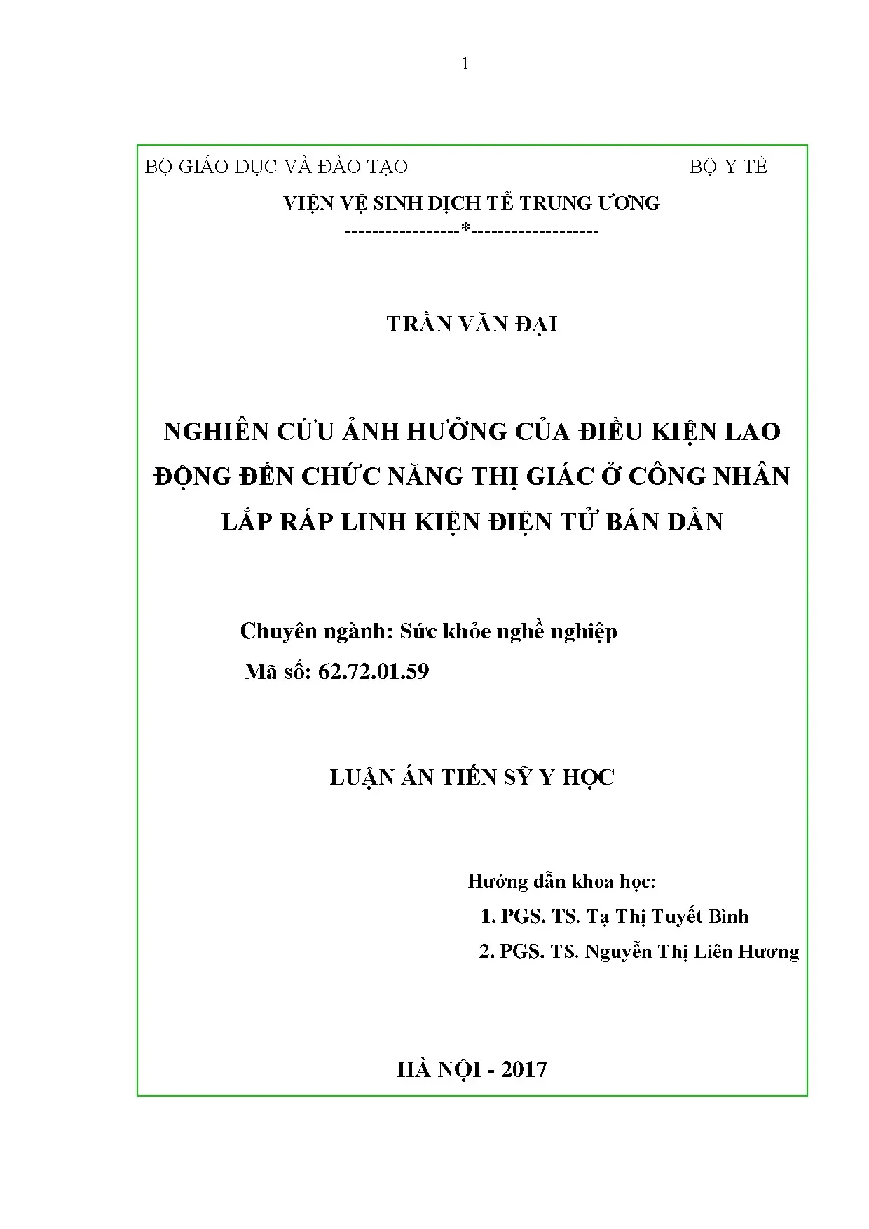 Ảnh hưởng điều kiện lao động đến thị giác công nhân điện tử