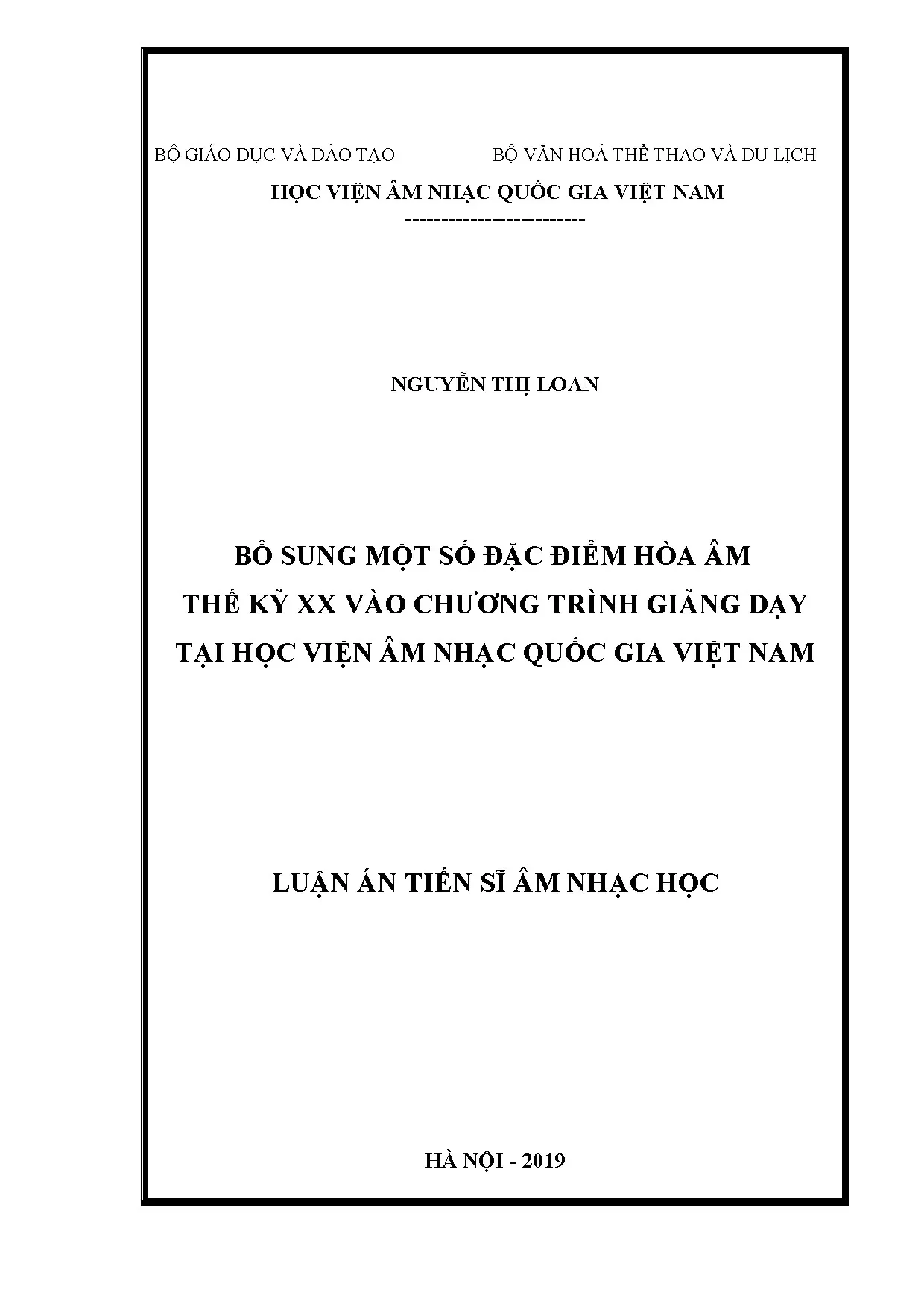 Luận án bổ sung đặc điểm hòa âm thế kỷ XX vào giảng dạy âm nhạc