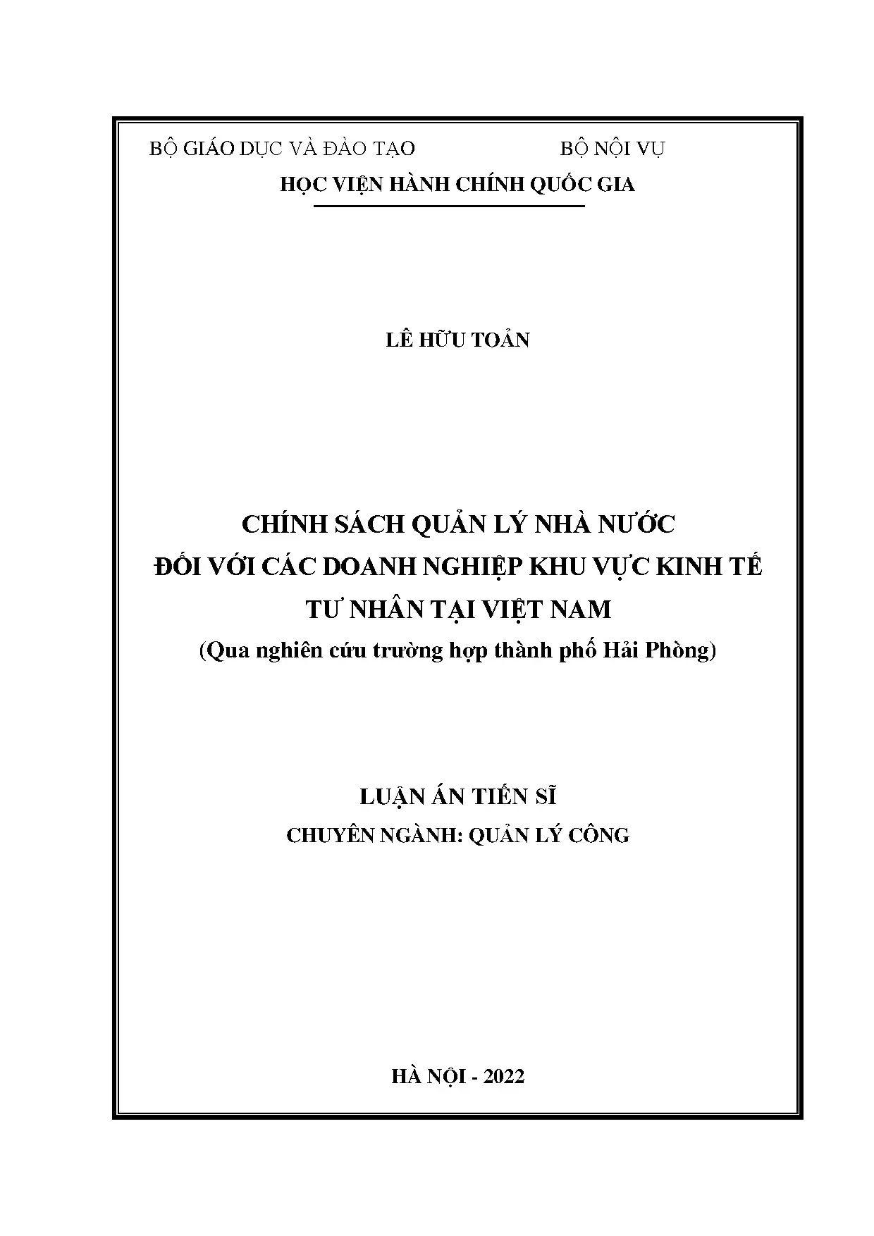 Quản lý nhà nước đối với doanh nghiệp tư nhân tại Việt Nam