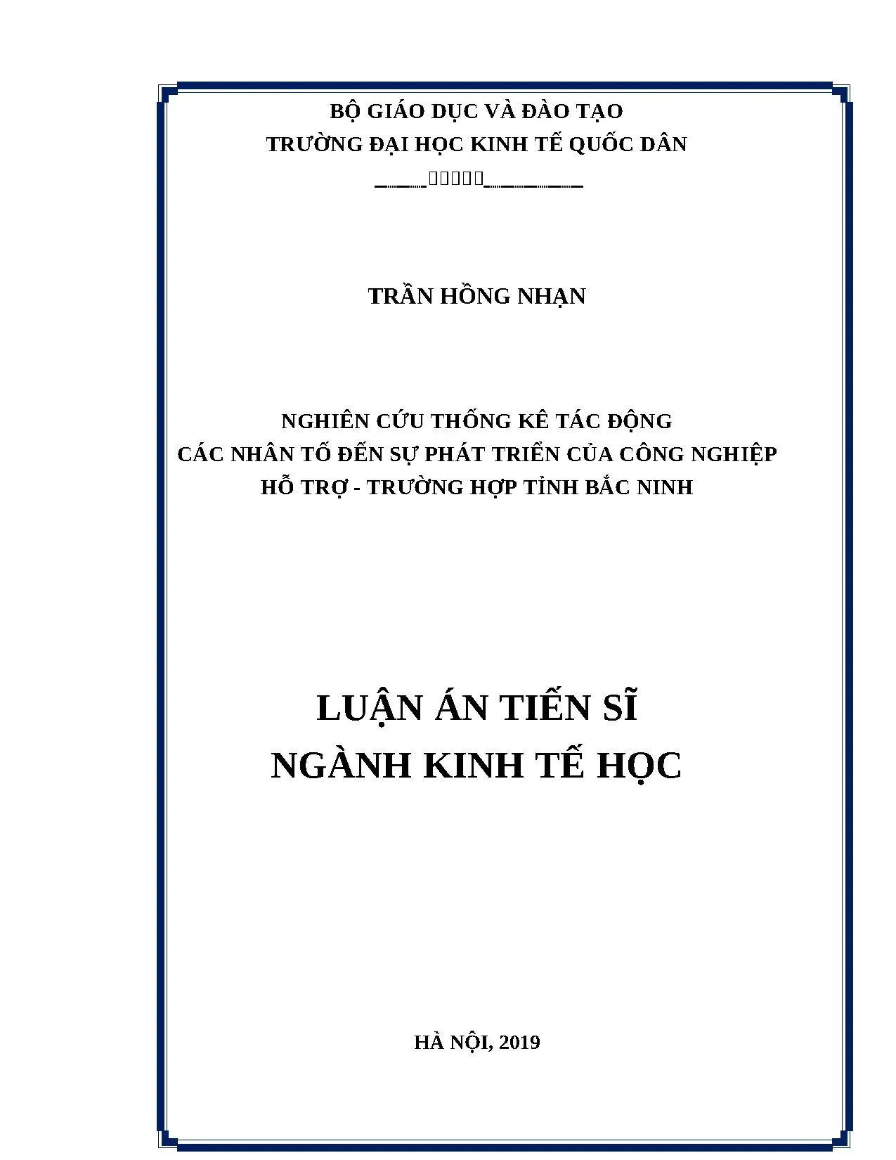 Nghiên cứu tác động nhân tố đến phát triển công nghiệp hỗ trợ tỉnh Bắc Ninh